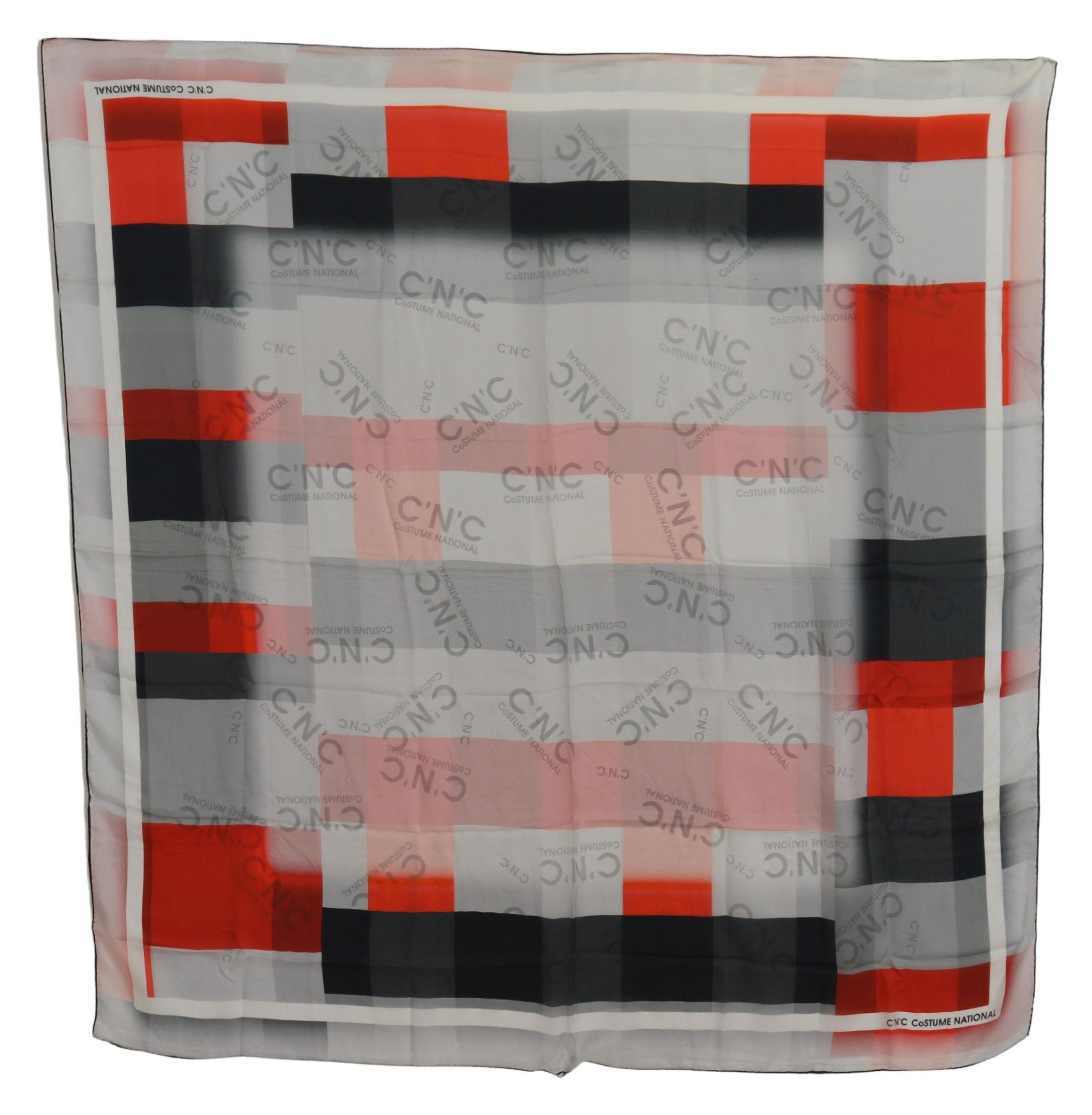 Gray Red Shawl Foulard Wrap Scarf - ventzia