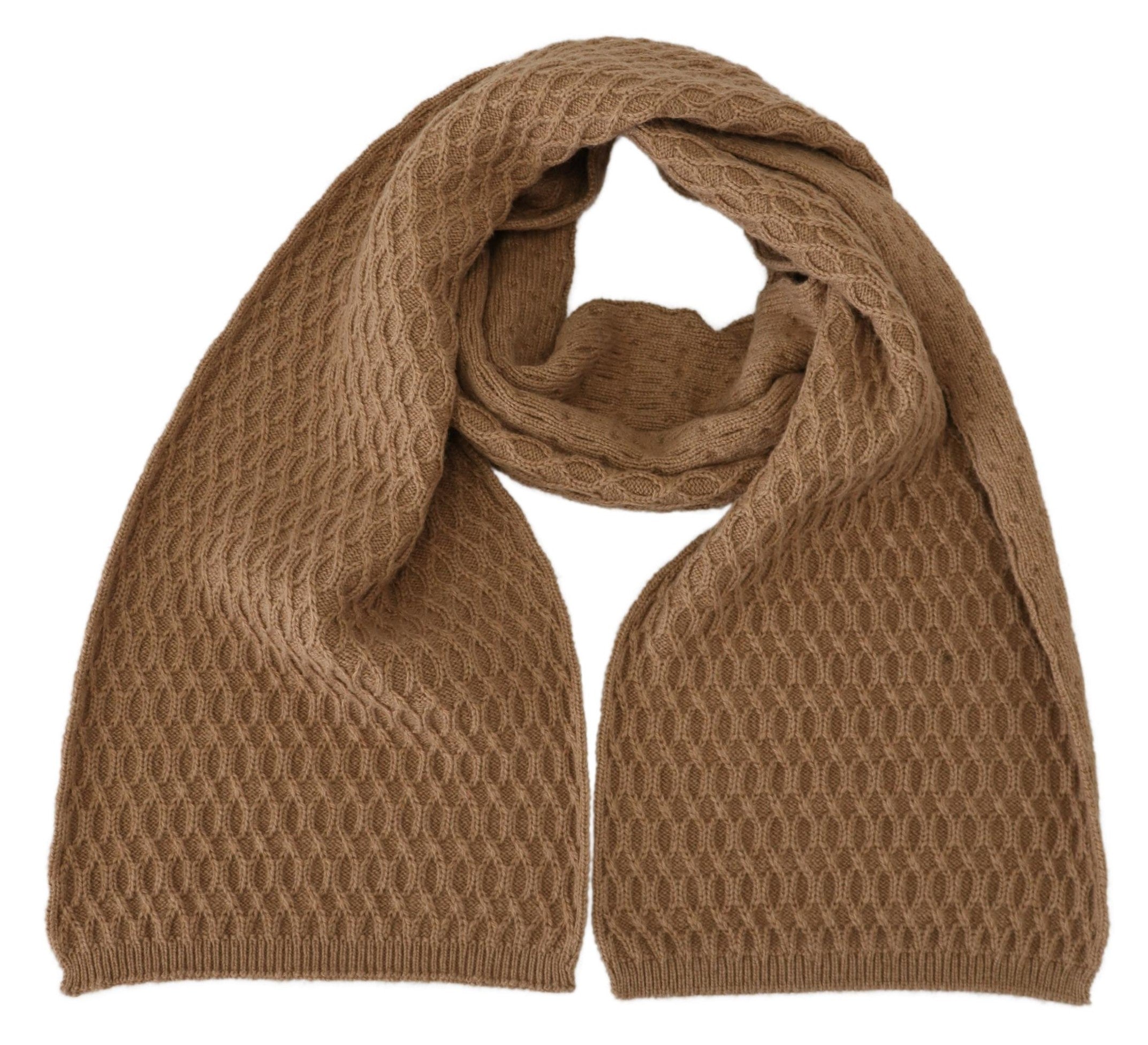 Dark Brown Wrap Shawl Knitted Camel Scarf - ventzia