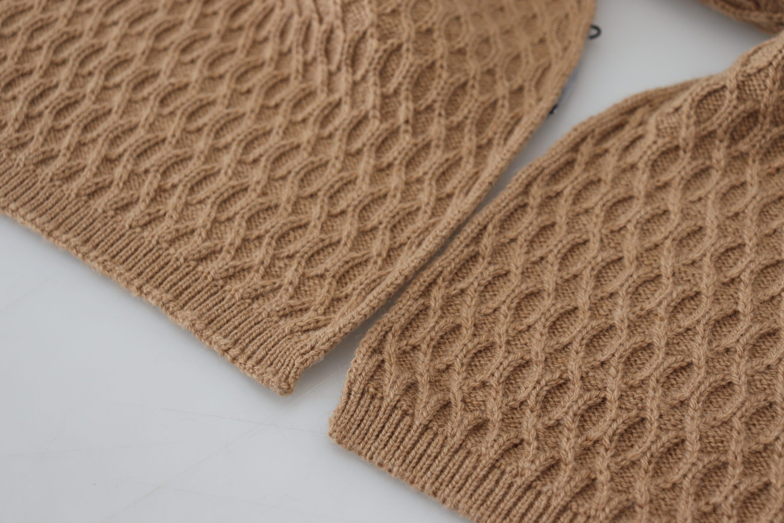 Dark Brown Wrap Shawl Knitted Camel Scarf - ventzia