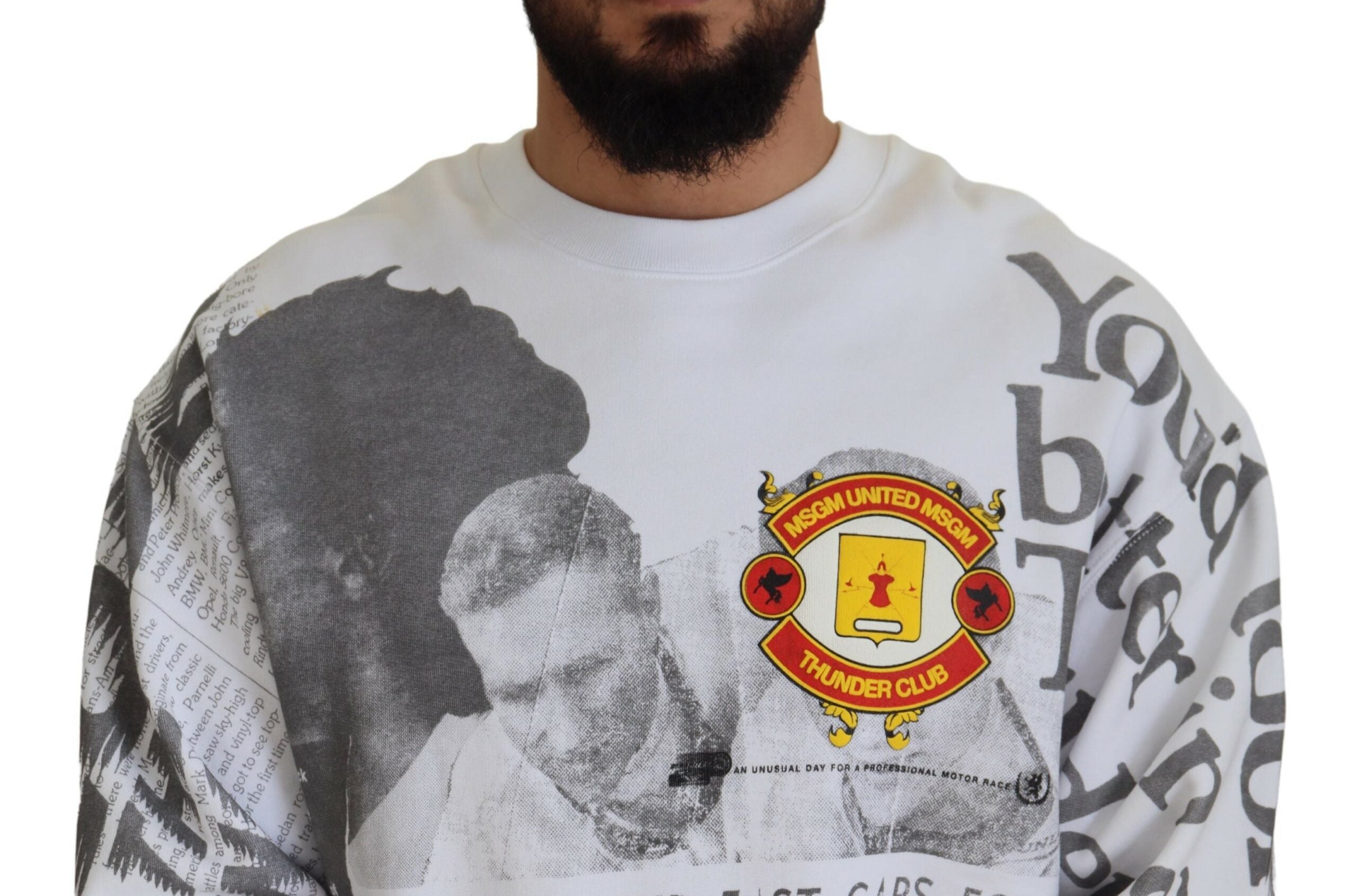 White Cotton Crewneck Pullover Sweatshirt Sweater - ventzia