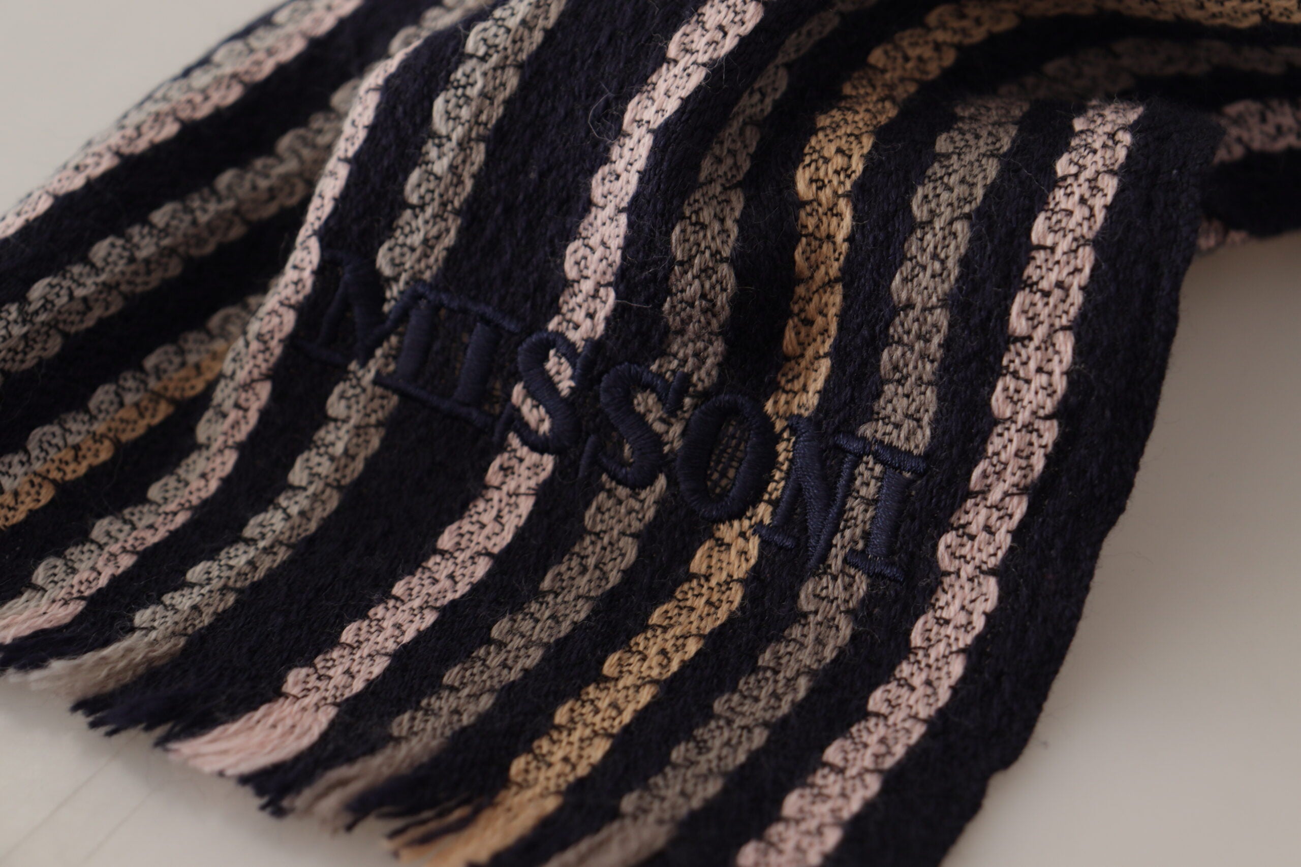 Multicolor Stripes Wool Knit Fringe Shawl Scarf - ventzia