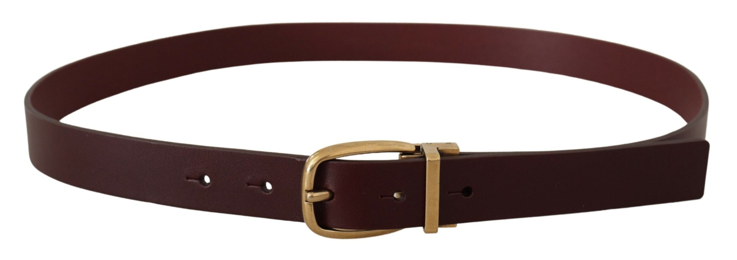 Brown Leather Classic Gold Metal Buckle Belt - ventzia