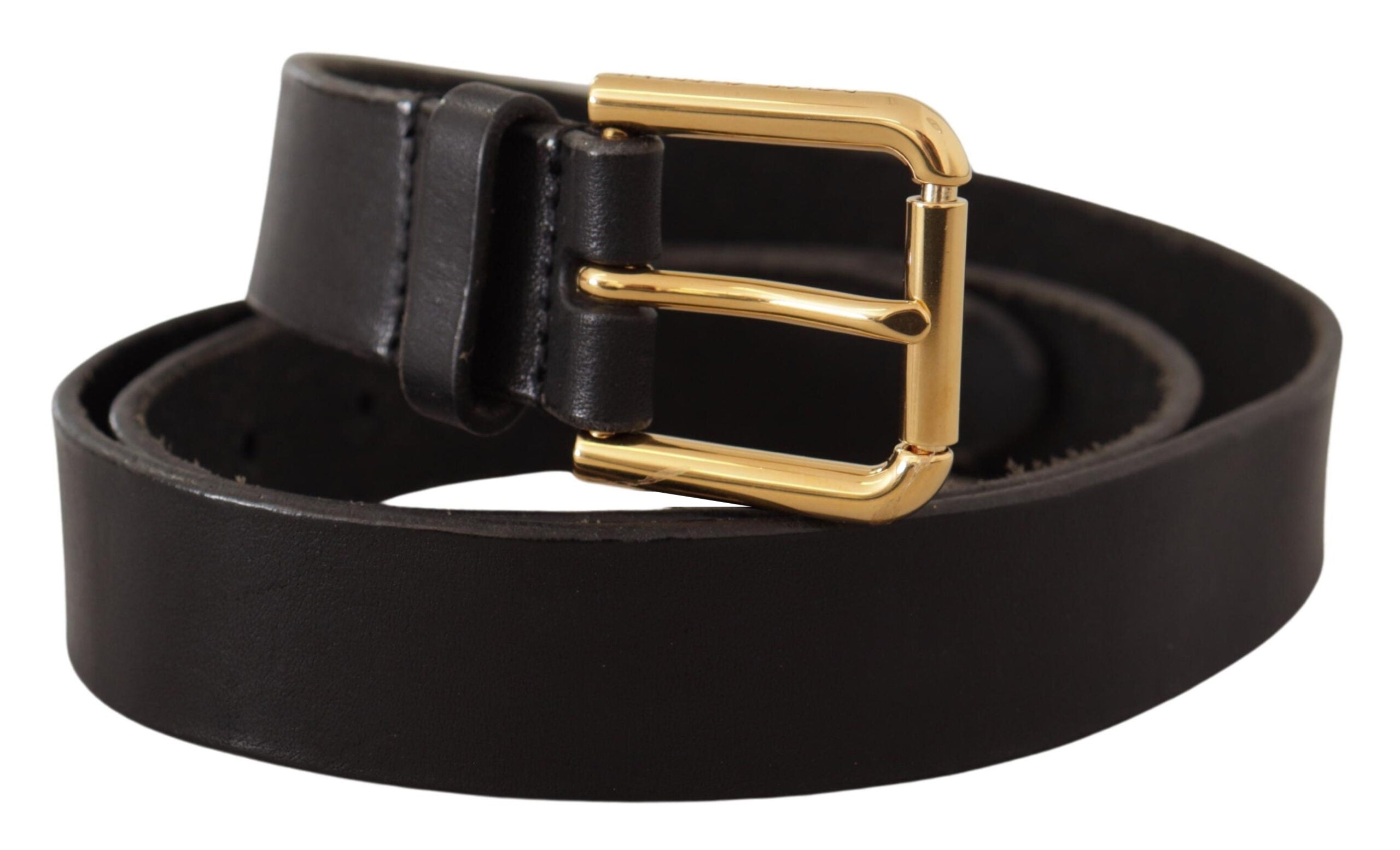 Brown Classic Leather Gold Metal Buckle Belt - ventzia