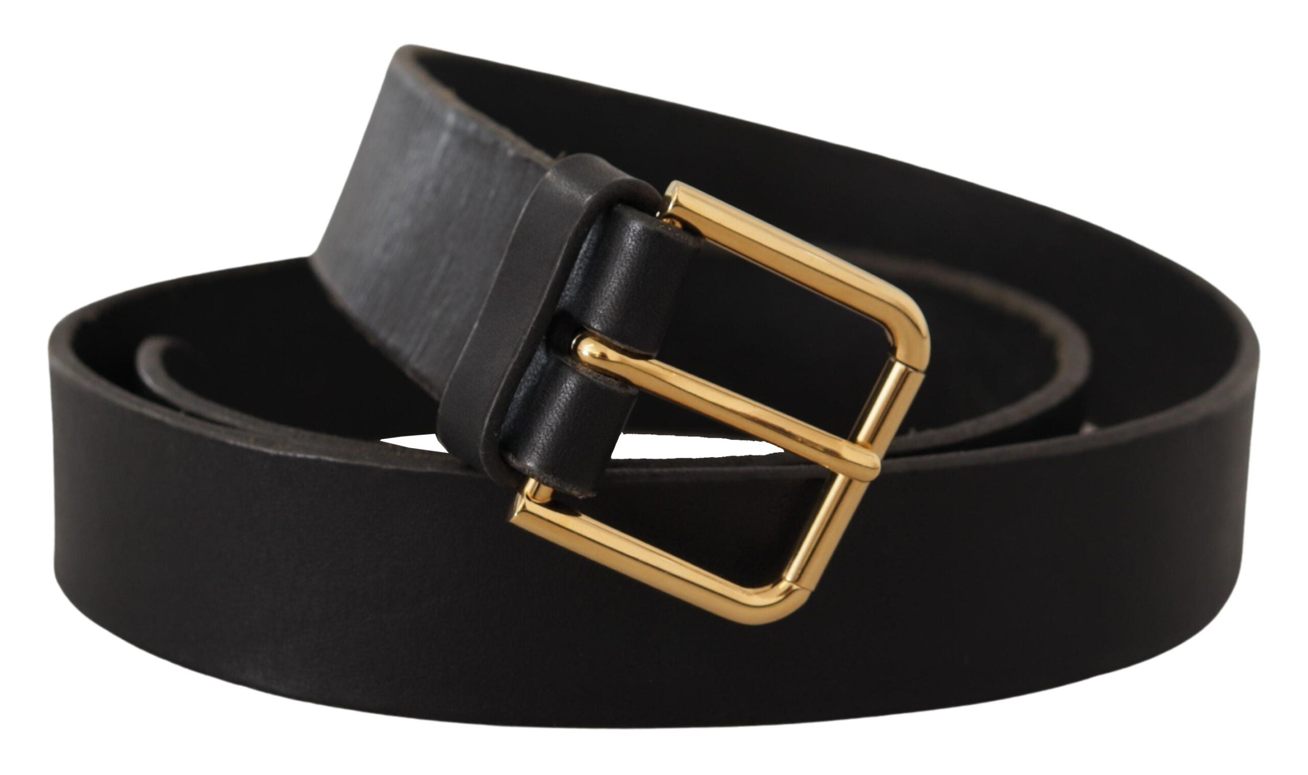 Brown Gold Metal Logo Buckle Calf Leather Belt - ventzia