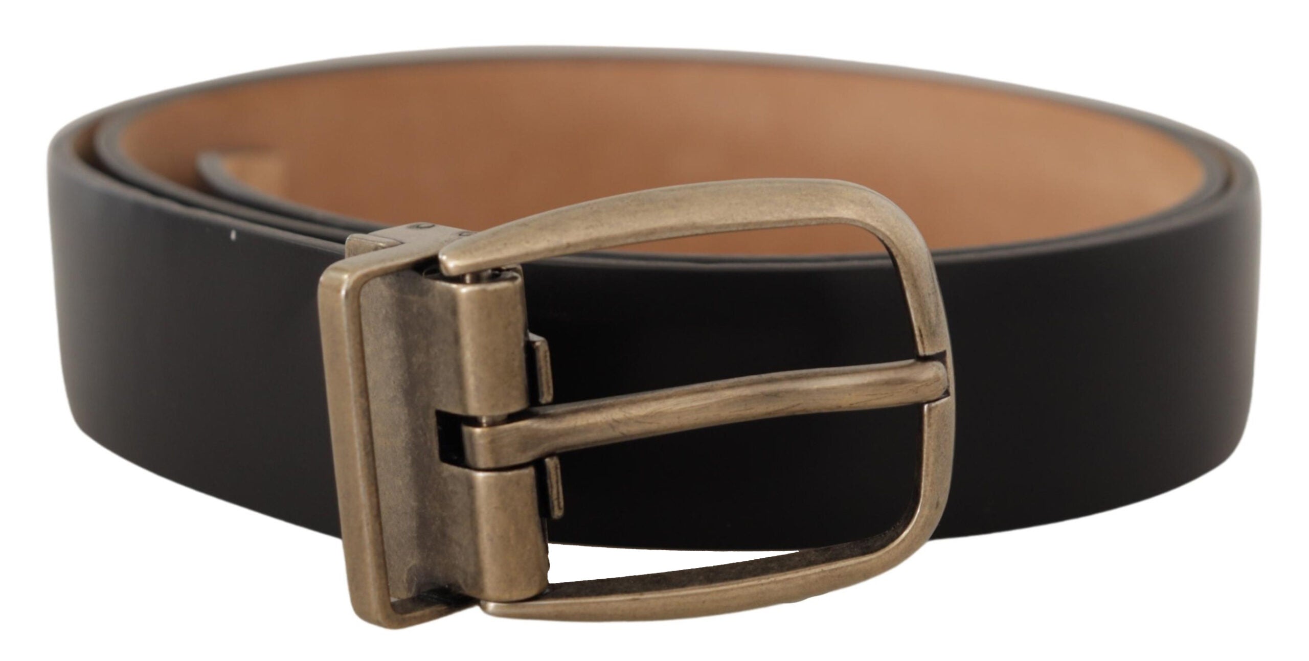 Black Brown Backend Leather Vintage Metal Buckle Belt - ventzia