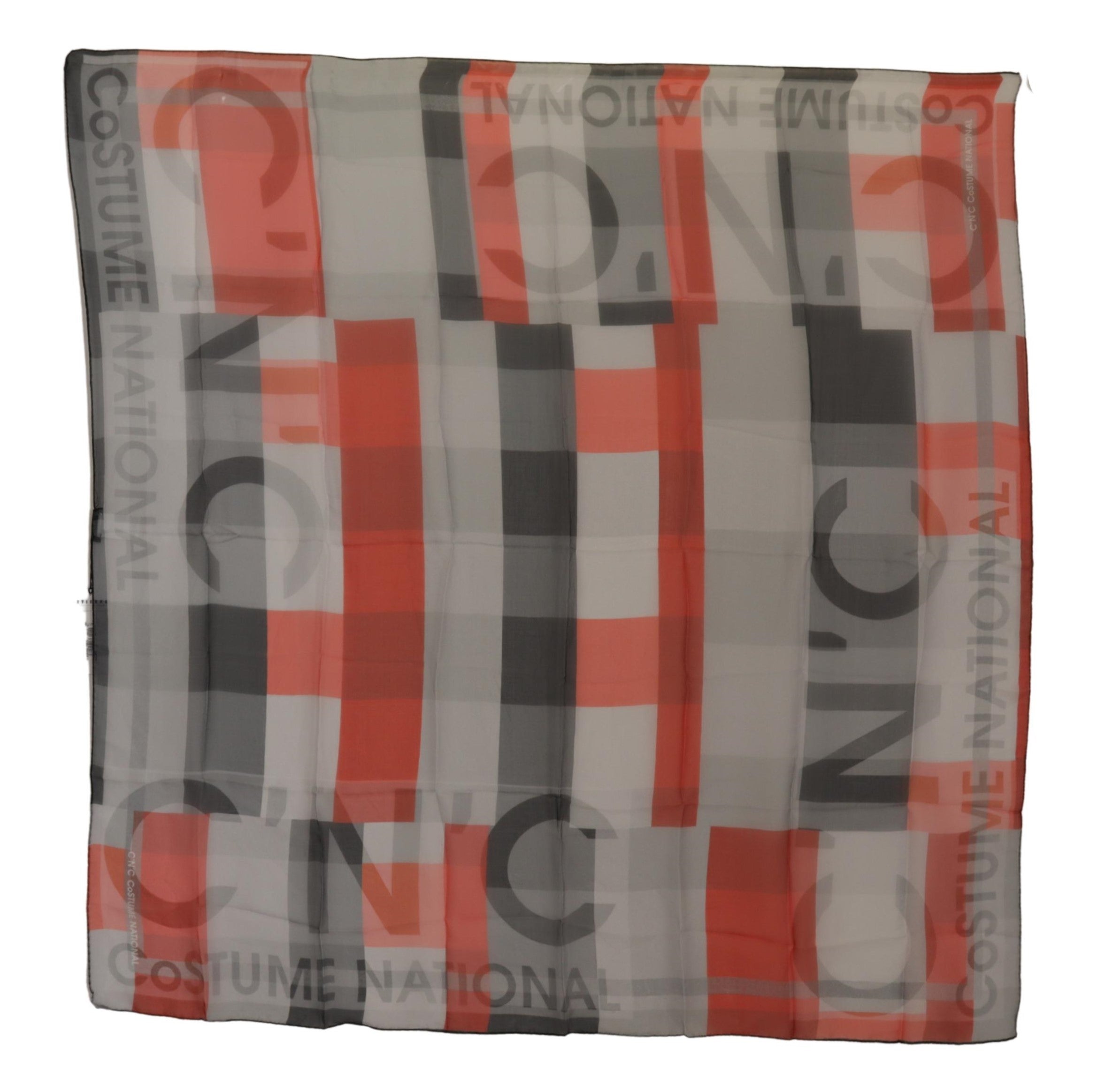 Gray Red Shawl Foulard Wrap Scarf - ventzia