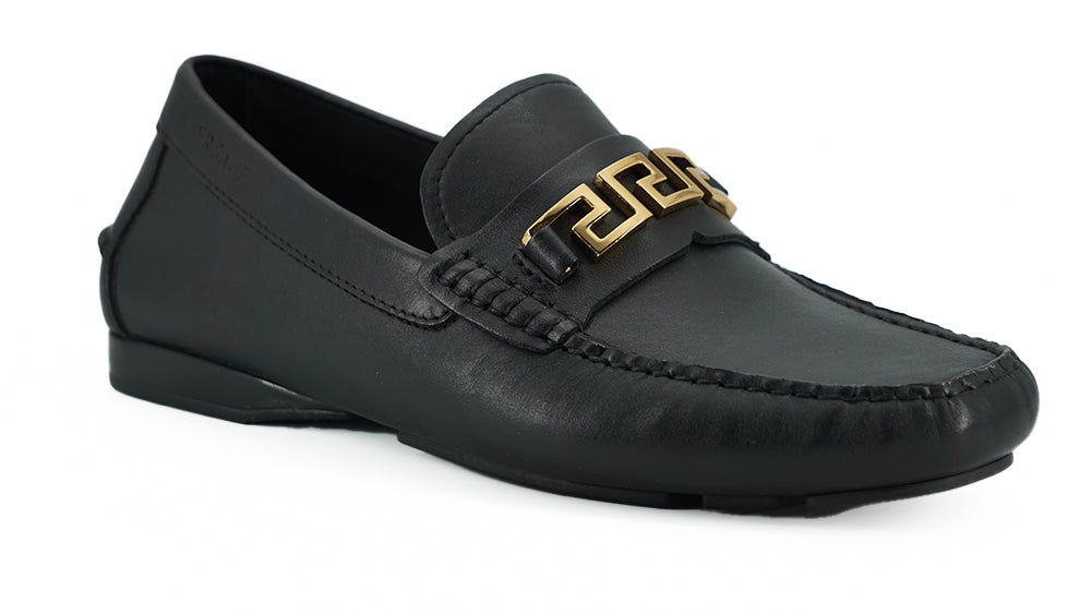 Elegant Black Calf Leather Men's Loafers - ventzia