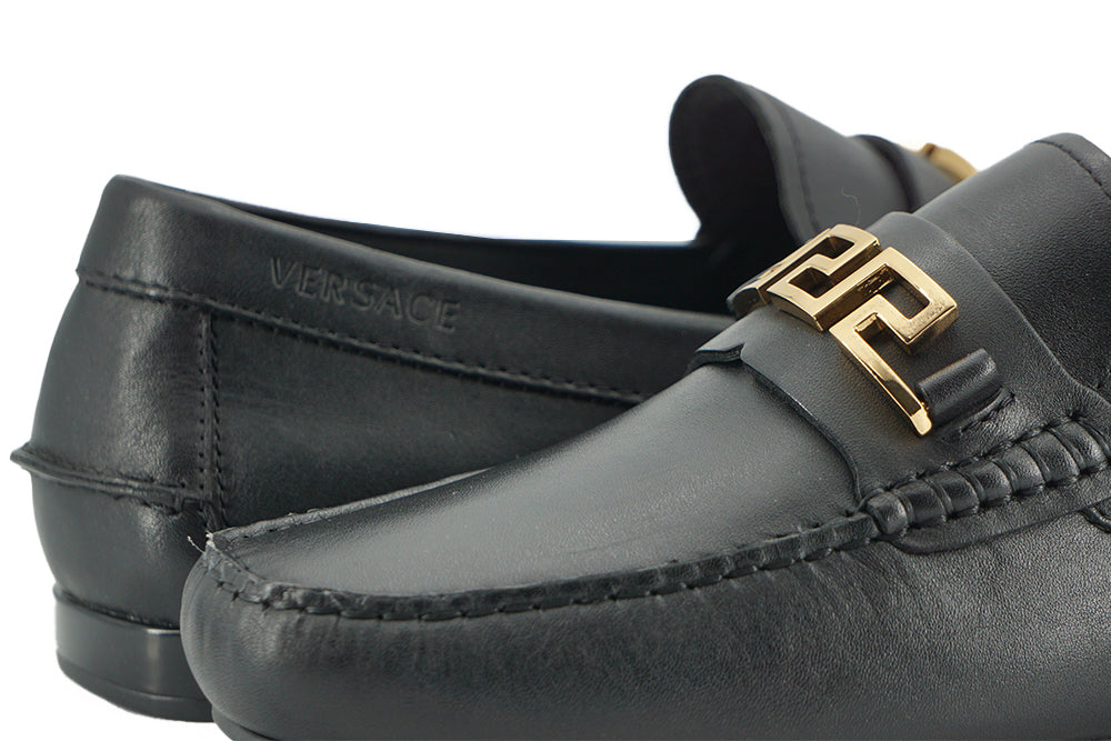 Elegant Black Calf Leather Men's Loafers - ventzia