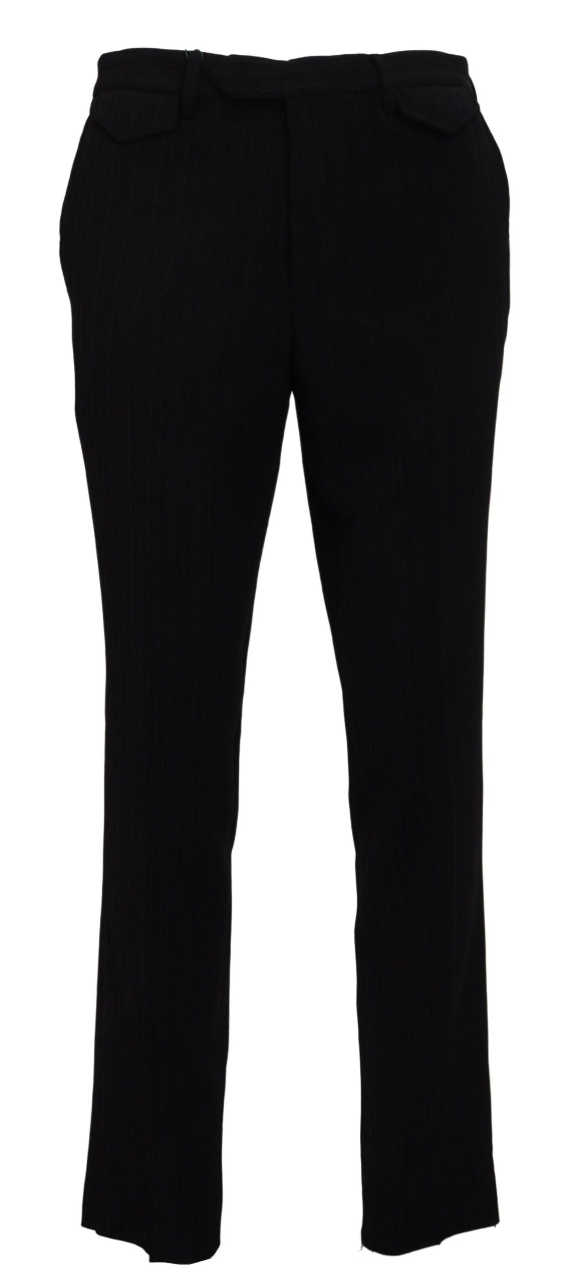 Black Cotton Straight Fit Men Formal Pants - ventzia