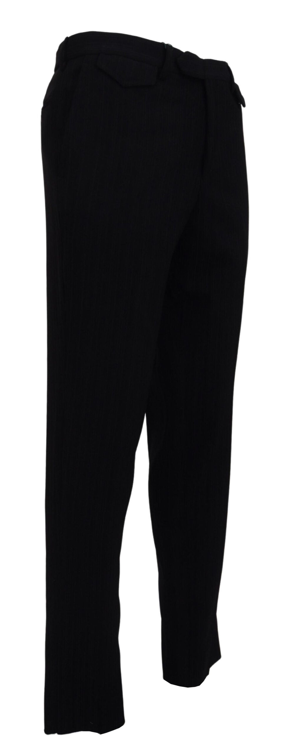 Black Cotton Straight Fit Men Formal Pants - ventzia