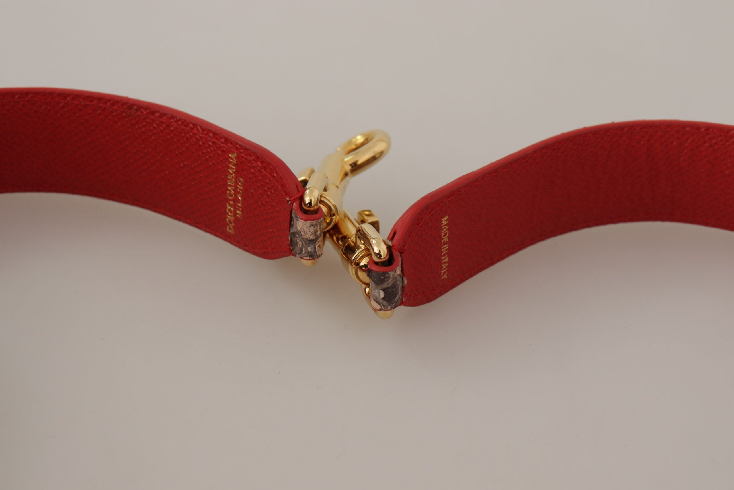 Brown Python Leather Crystals Shoulder Strap - ventzia