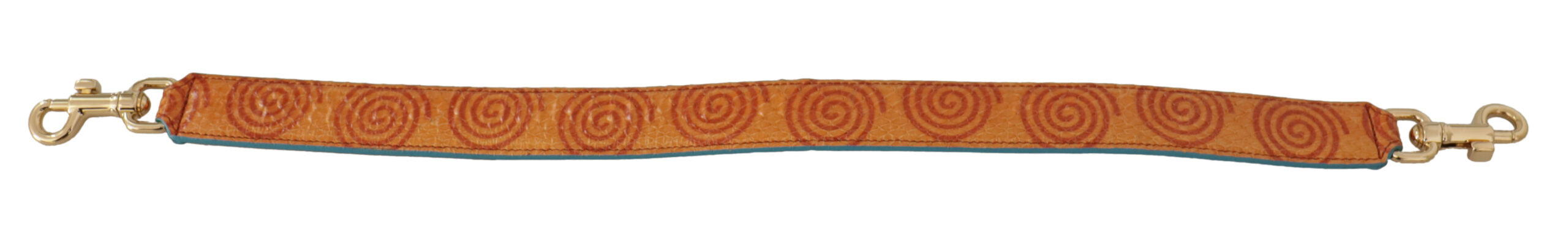 Orange Leather Swirl Print Bag Shoulder Strap - ventzia