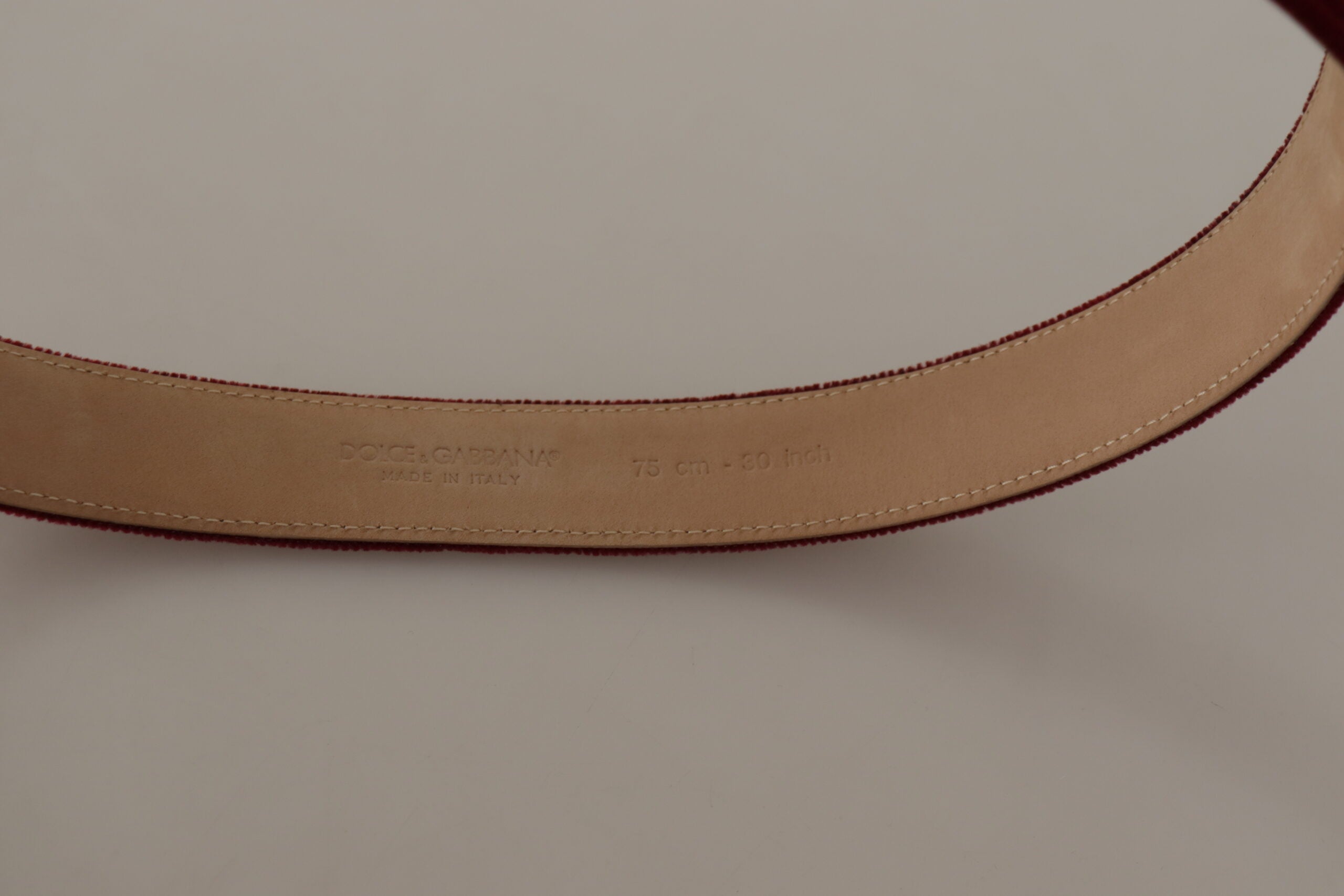 Red Velvet Silver Logo Engraved Metal Buckle Belt - ventzia