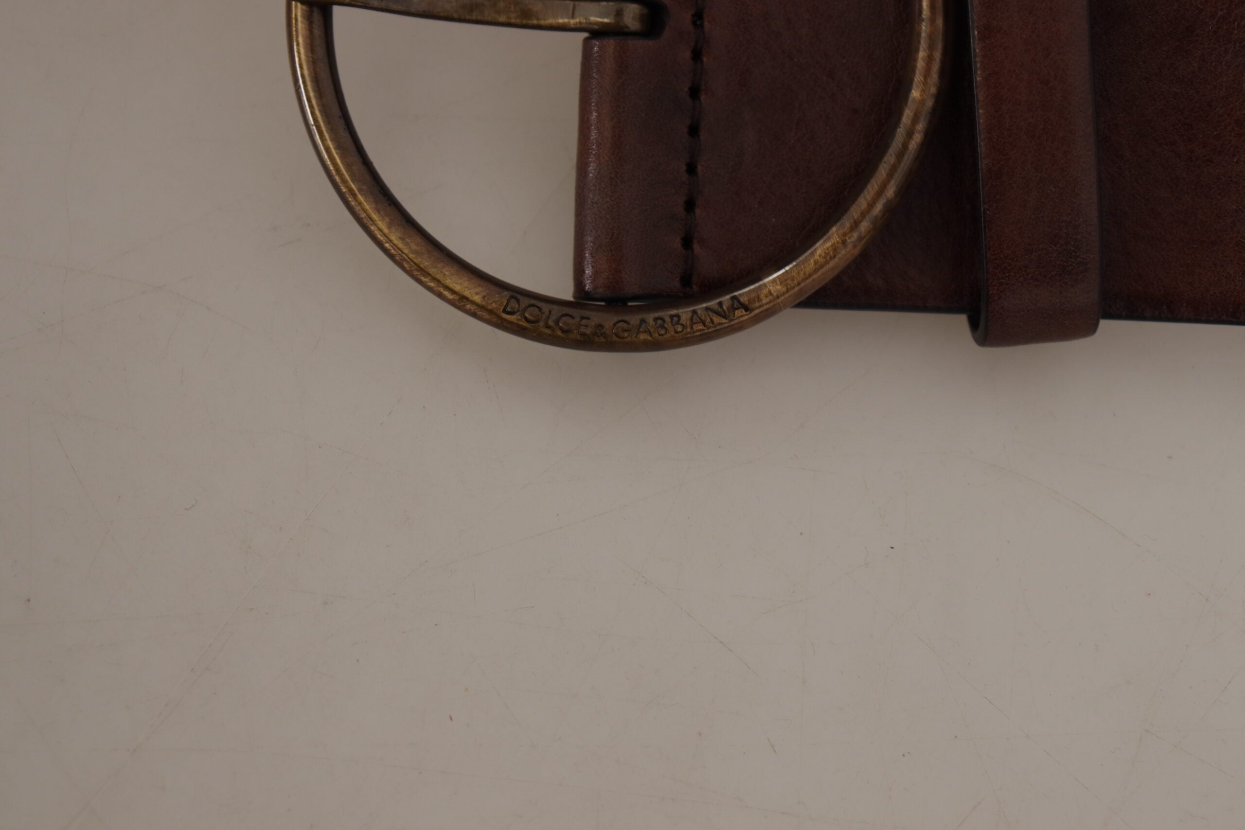 Dark Brown Wide Waist Leather Metal Round Buckle Belt - ventzia