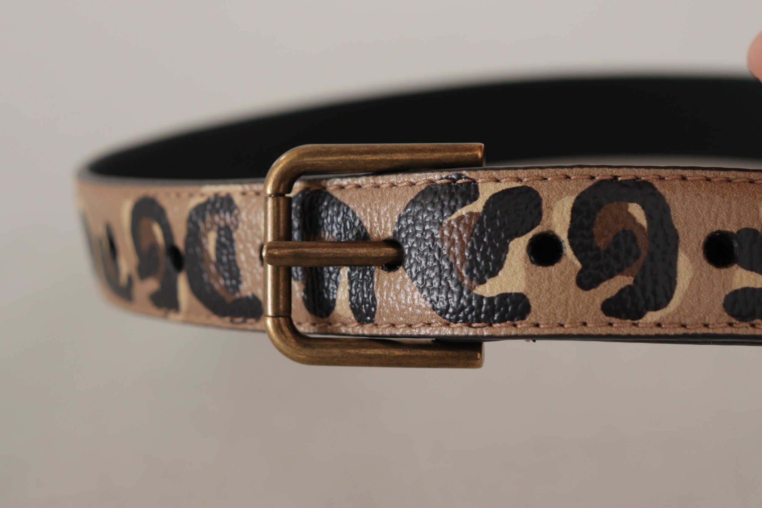 Brown Leopard Print Vintage Metal Waist Buckle Belt - ventzia