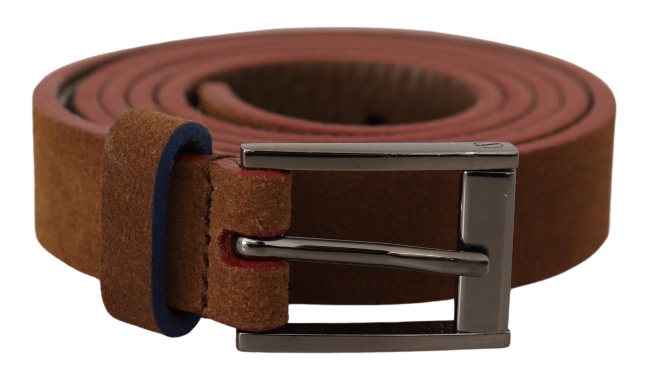 Brown Logo Engraved Metal Waist Buckle Belt - ventzia