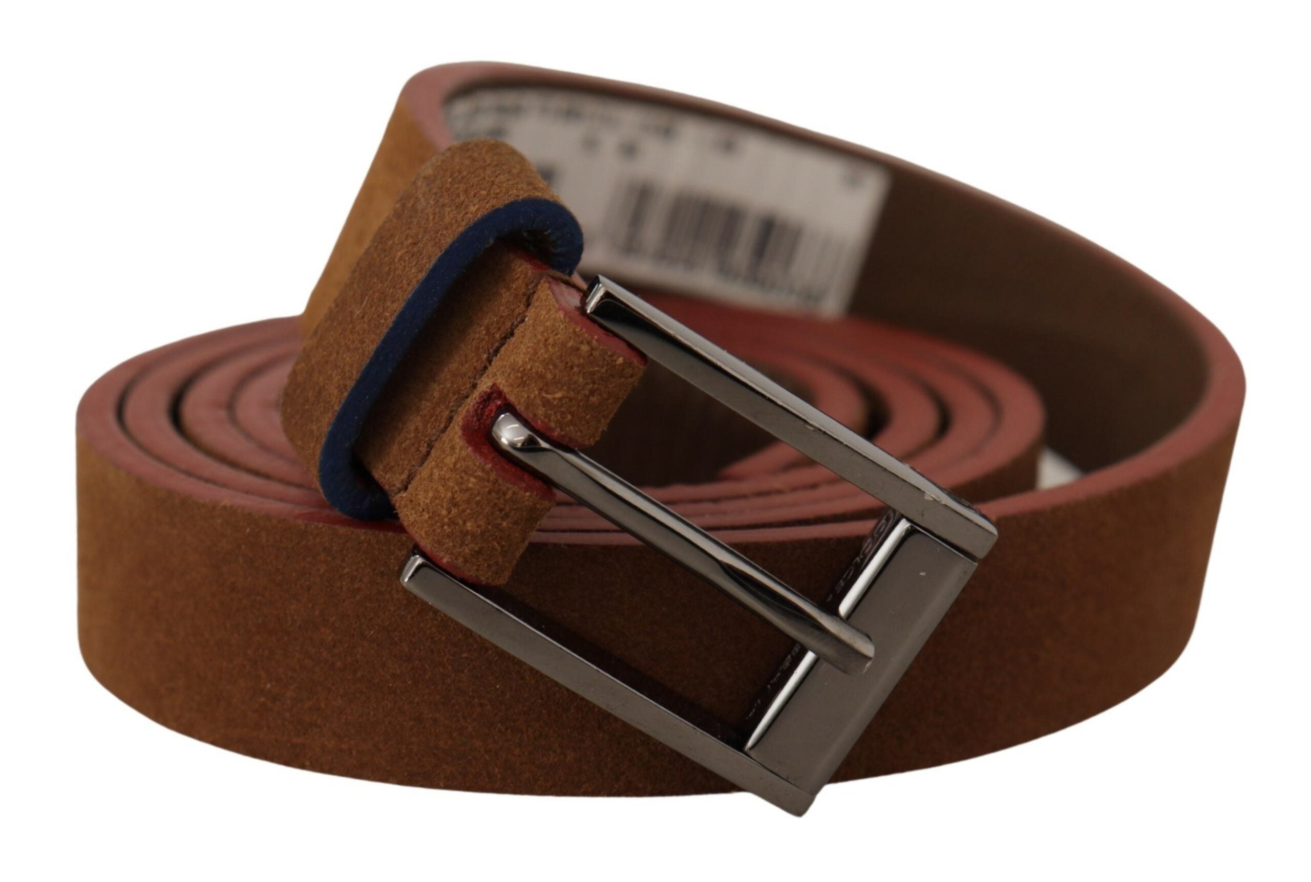 Brown Logo Engraved Metal Waist Buckle Belt - ventzia