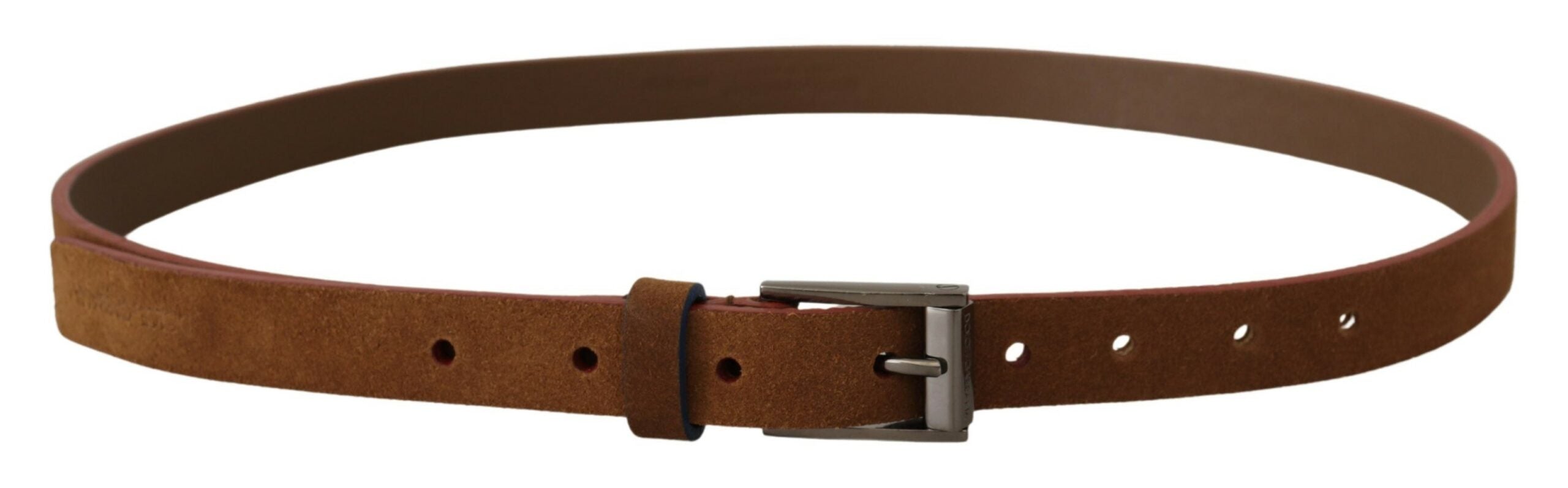 Brown Logo Engraved Metal Waist Buckle Belt - ventzia