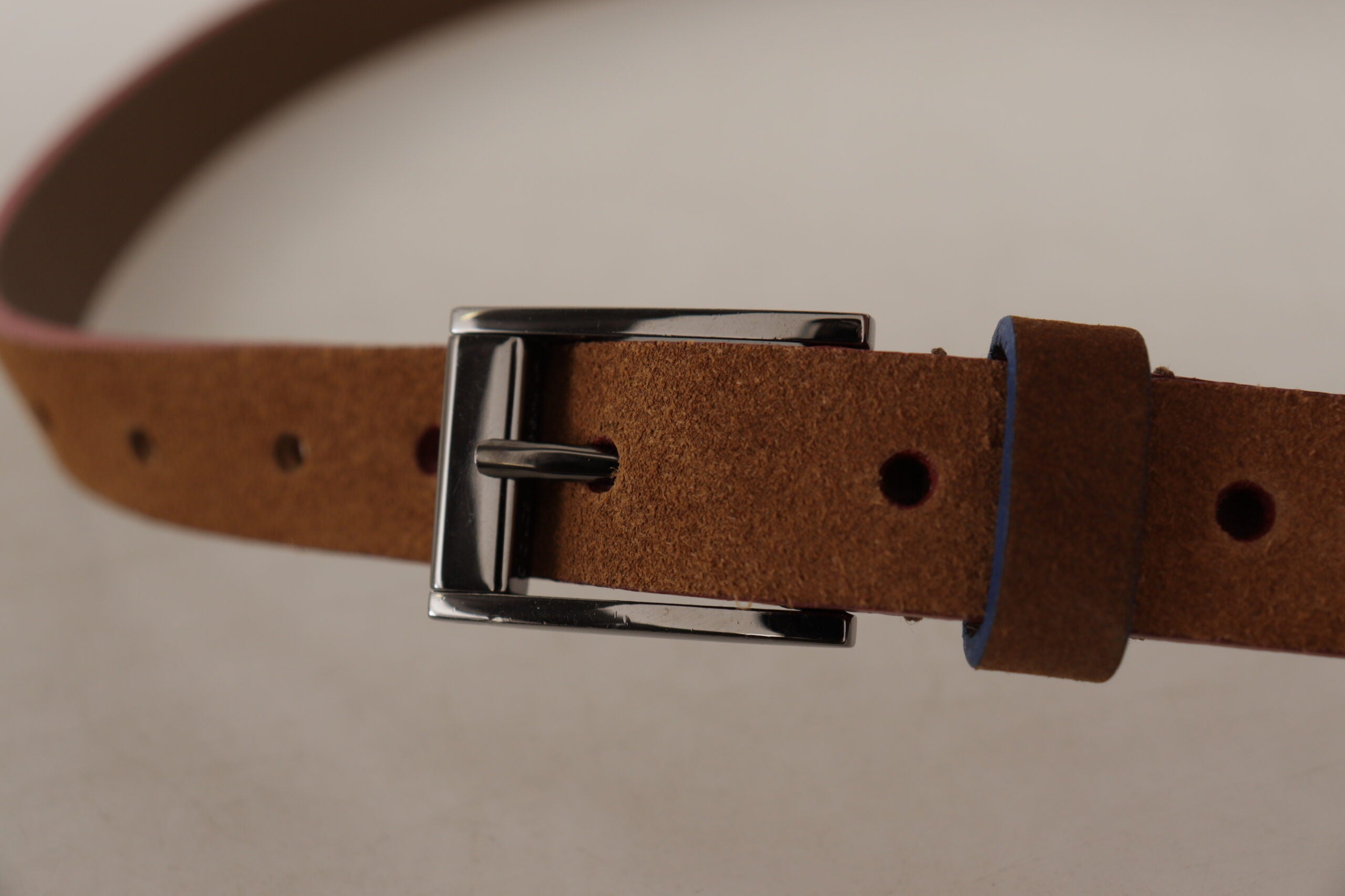 Brown Logo Engraved Metal Waist Buckle Belt - ventzia