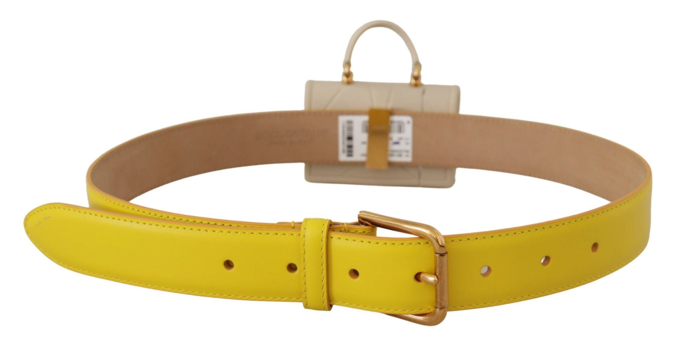 Yellow Leather Devotion Heart Micro Bag Headphones Belt - ventzia