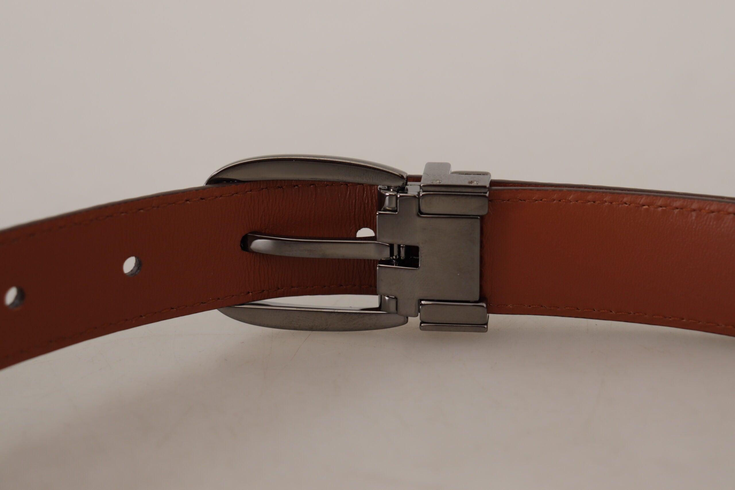 Brown Leopard Embossed Leather Buckle Belt - ventzia