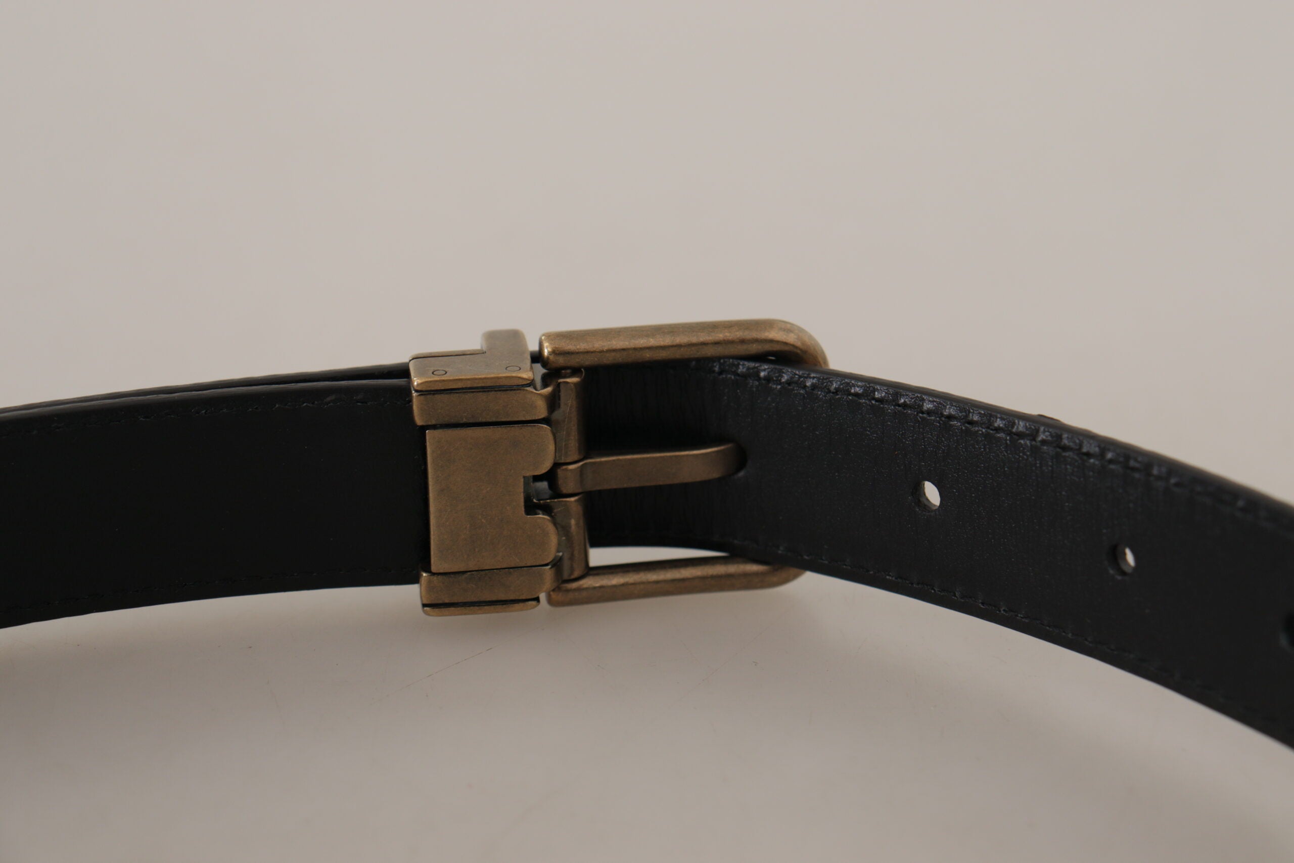 Brown Leather Leopard Print Bronze Metal Buckle Belt - ventzia