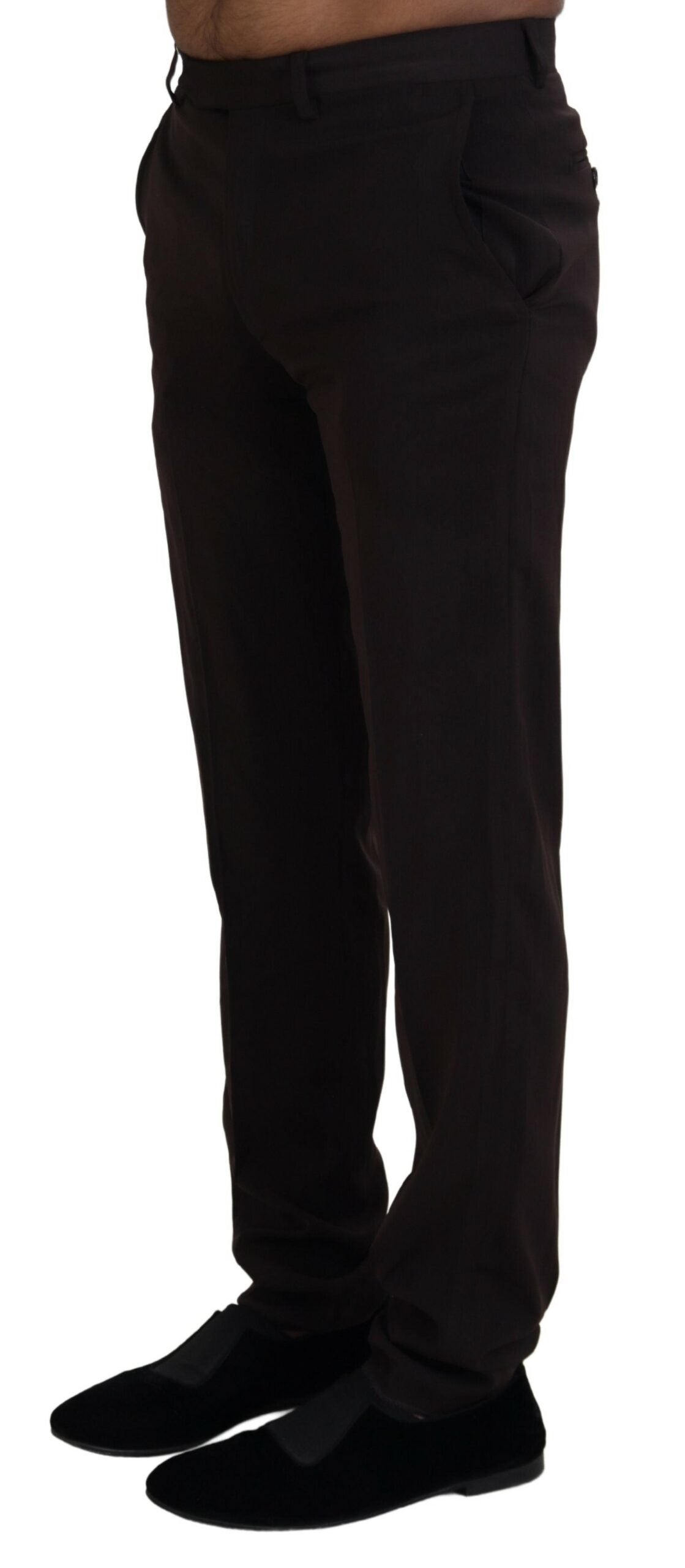 Brown Straight Fit Formal Men Pants - ventzia