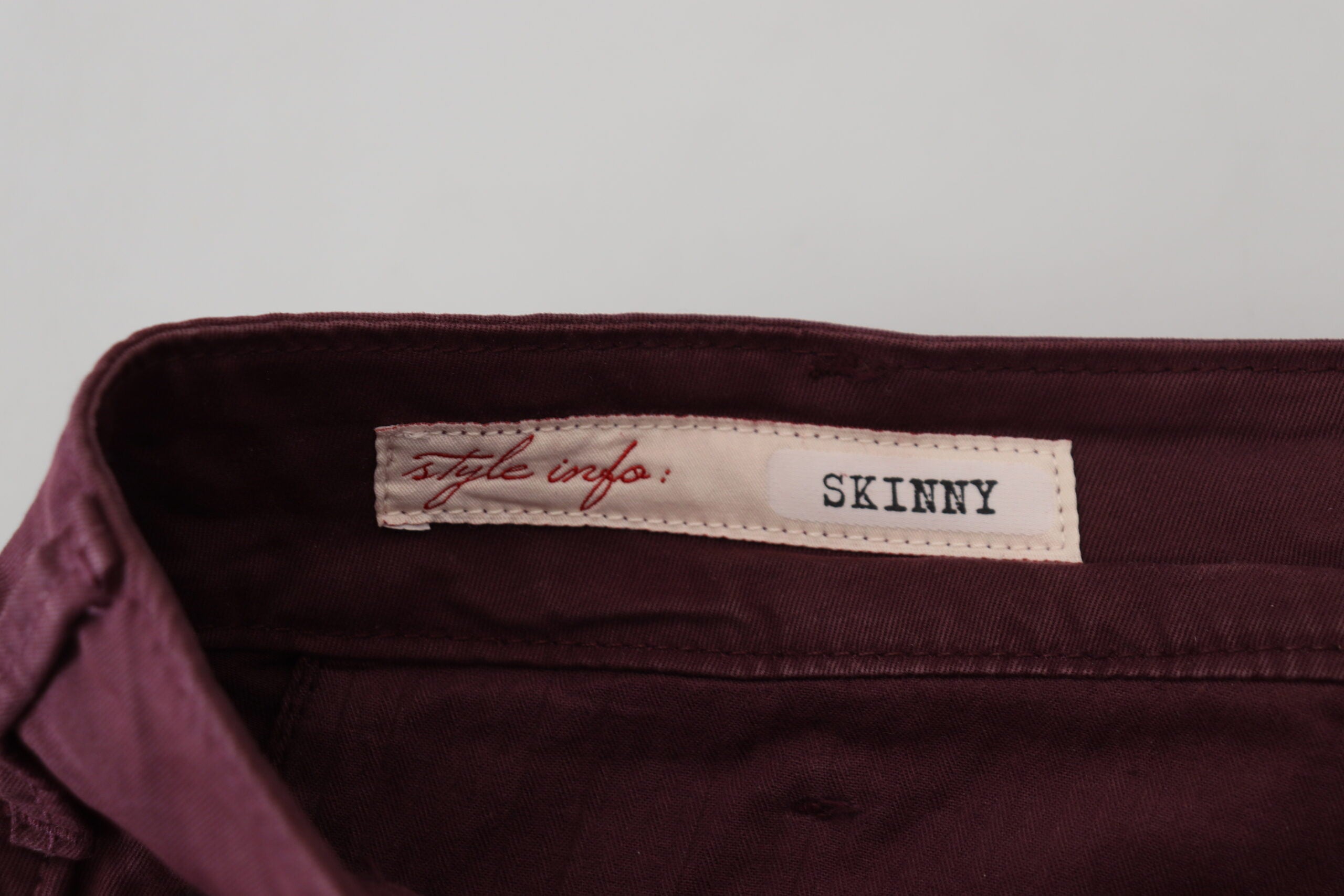 Maroon Cotton Stretch Skinny Casual Men Pants - ventzia