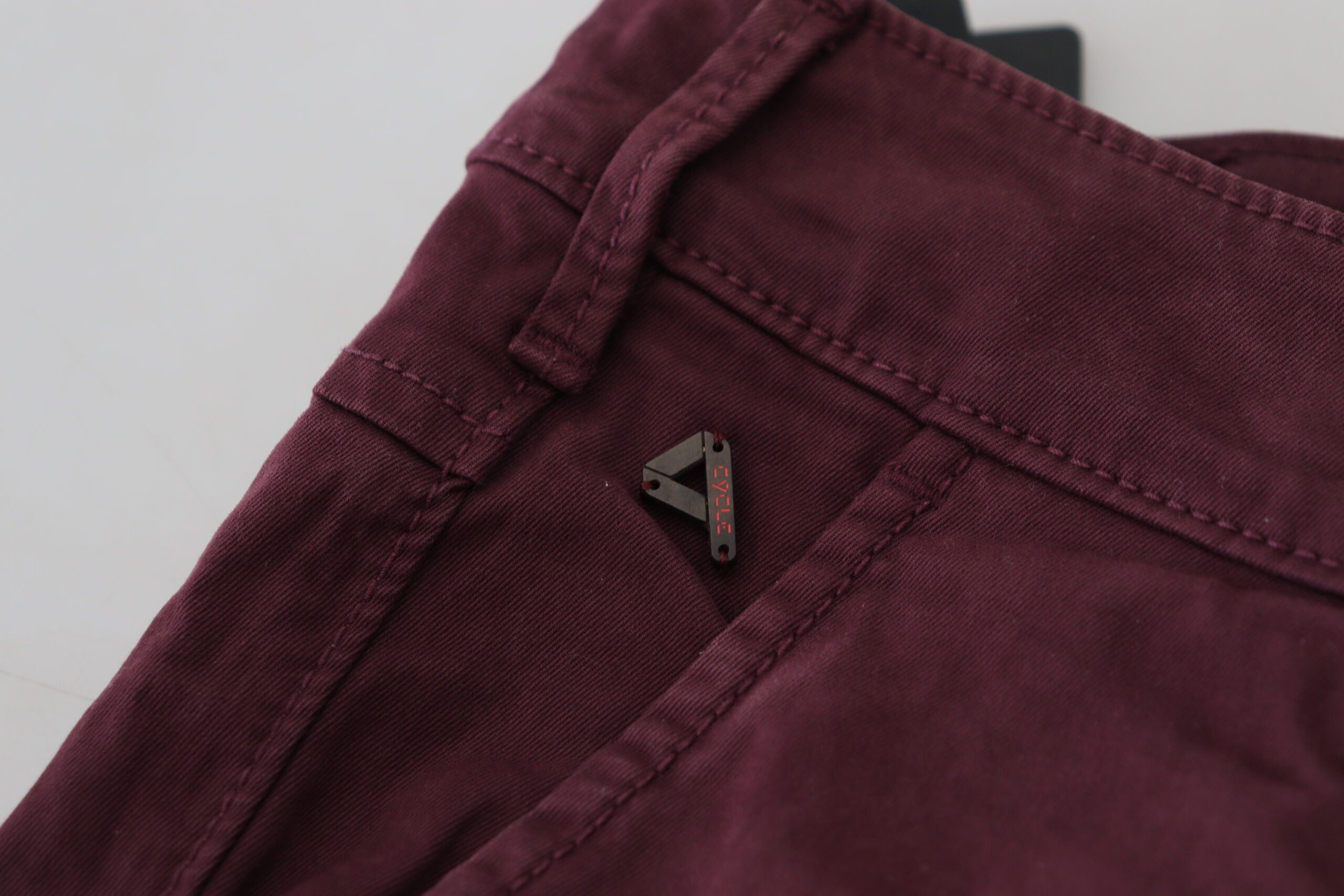 Maroon Cotton Stretch Skinny Casual Men Pants - ventzia