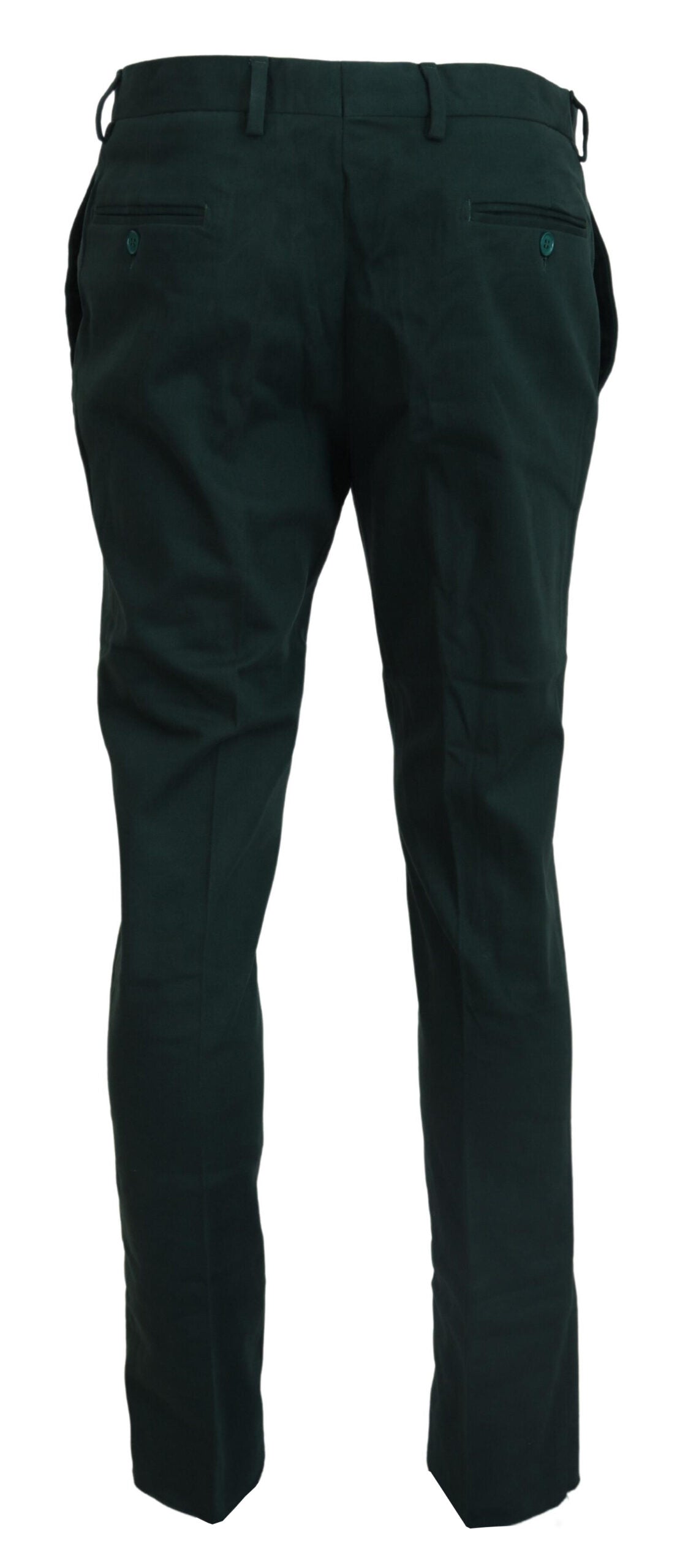 Dark Green Cotton Skinny Men Pants - ventzia