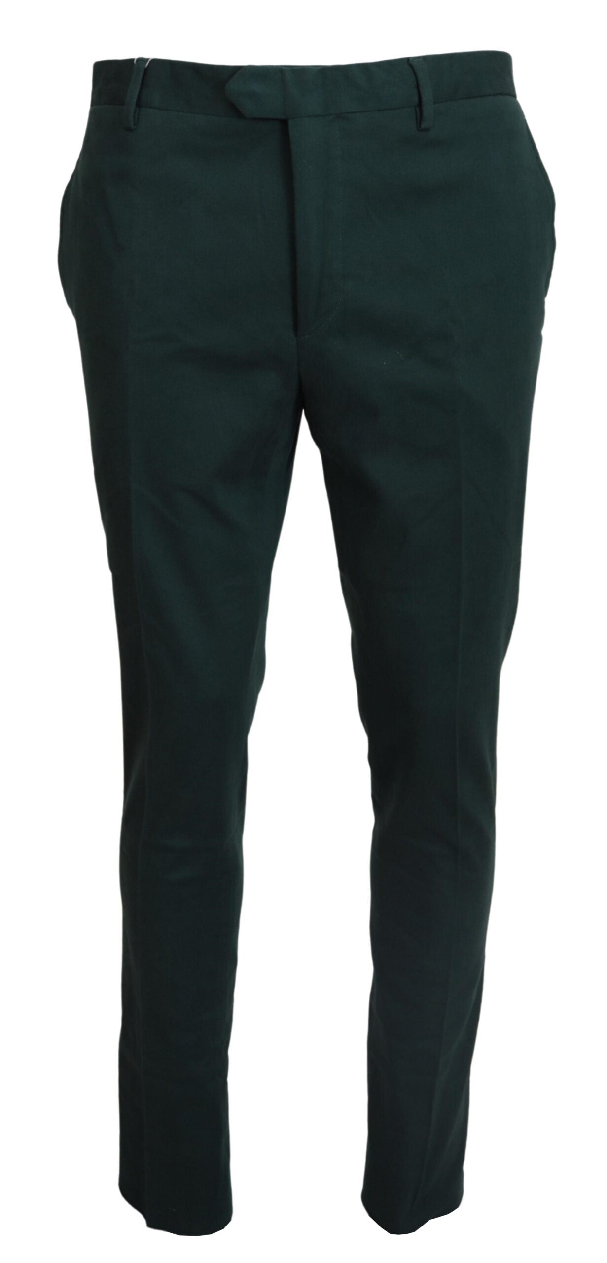 Dark Green Cotton Skinny Men Pants - ventzia
