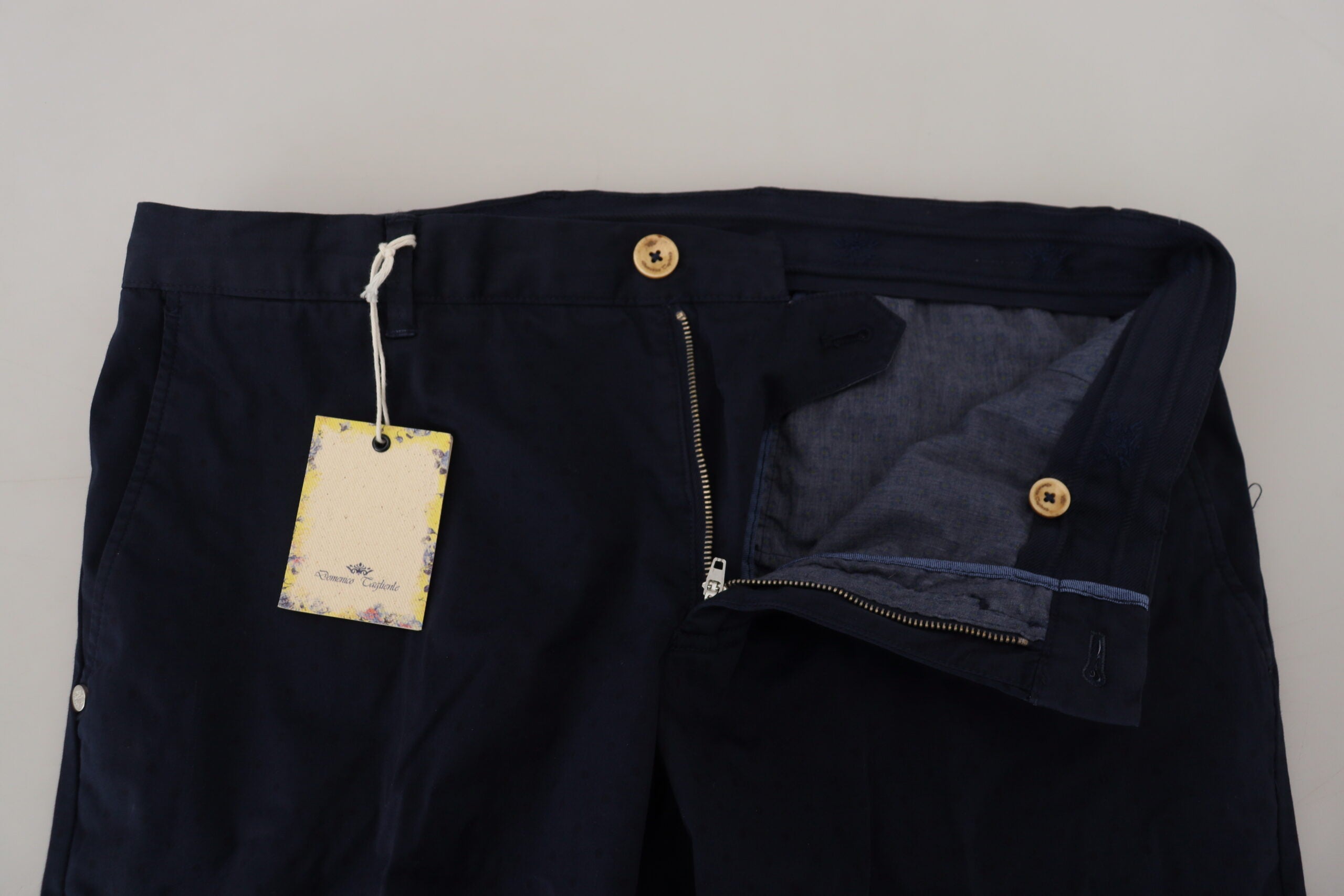 Dark Blue Cotton Skinny Men Pants - ventzia
