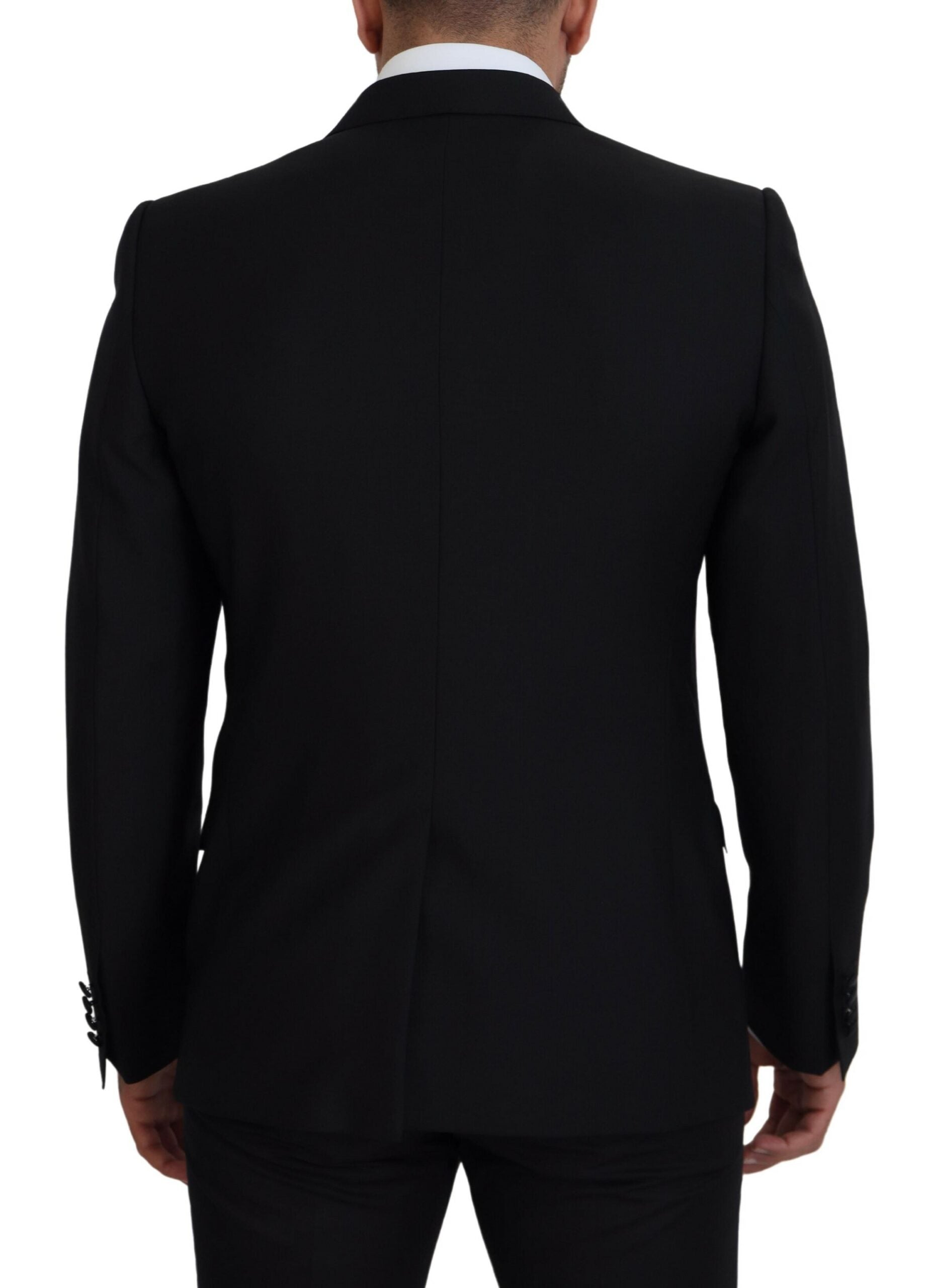 Black Slim Fit Formal Martini Blazer - ventzia