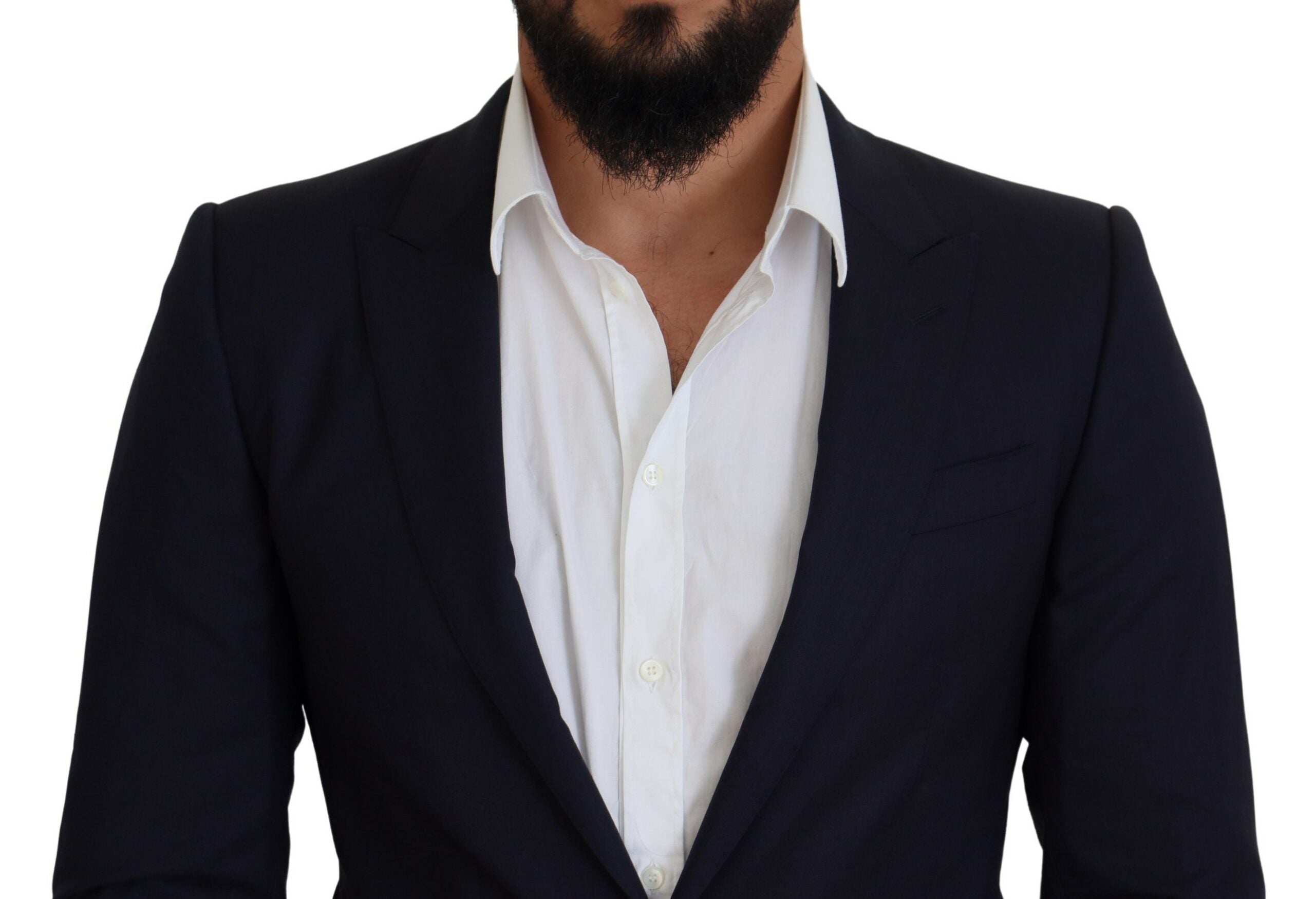 Blue Wool Slim Fit Formal Coat Blazer - ventzia