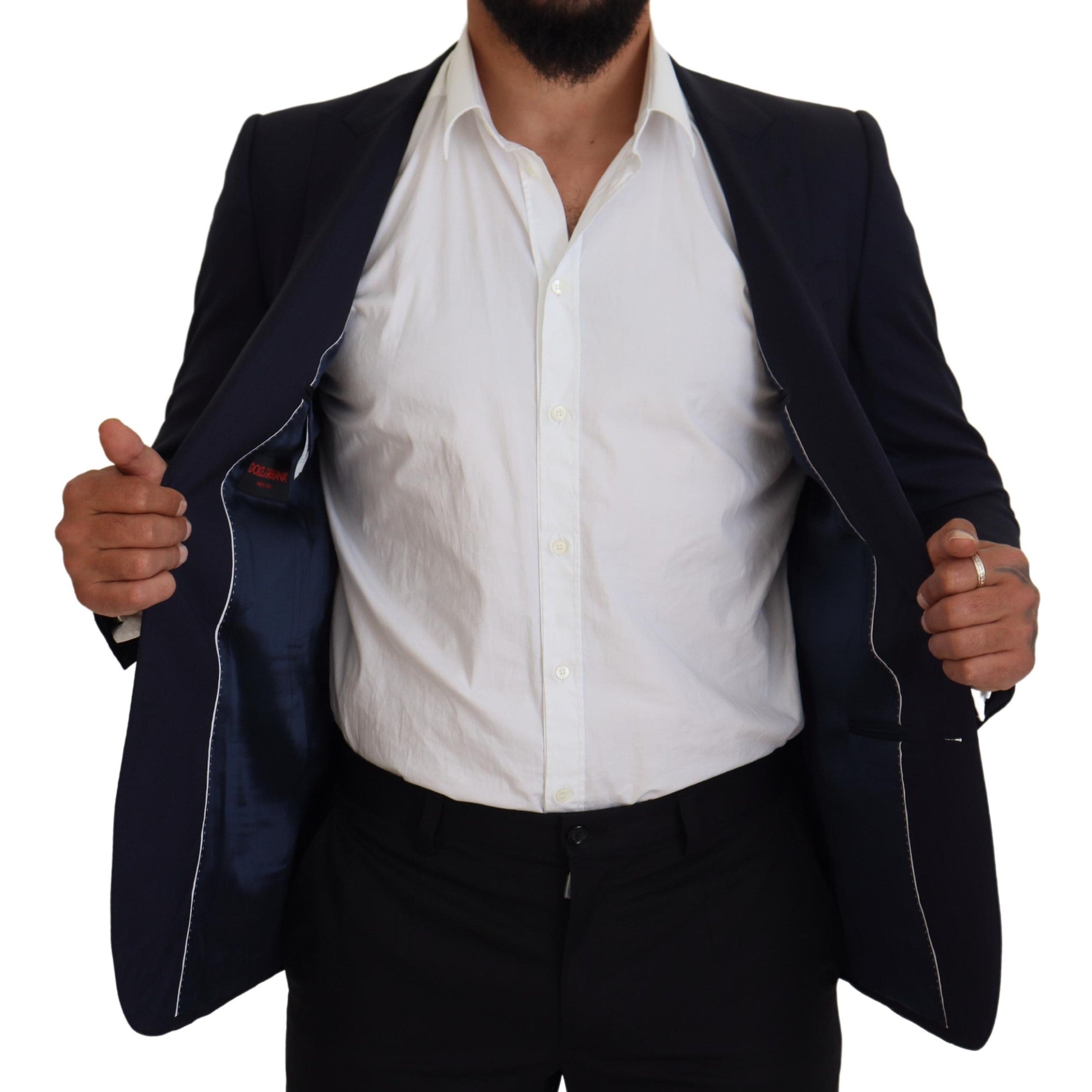 Blue Wool Slim Fit Formal Coat Blazer - ventzia