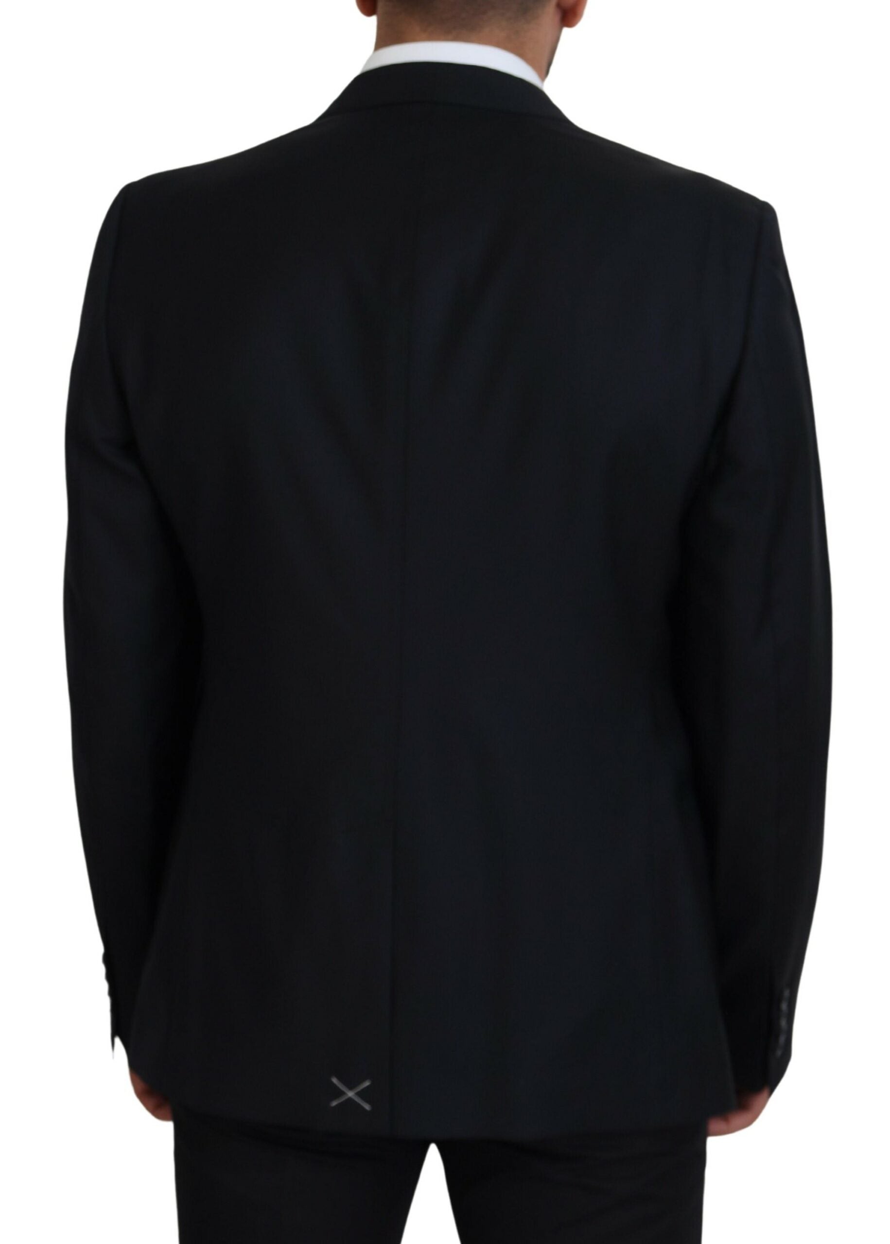 Dark Blue Wool Formal Sicilia Blazer - ventzia