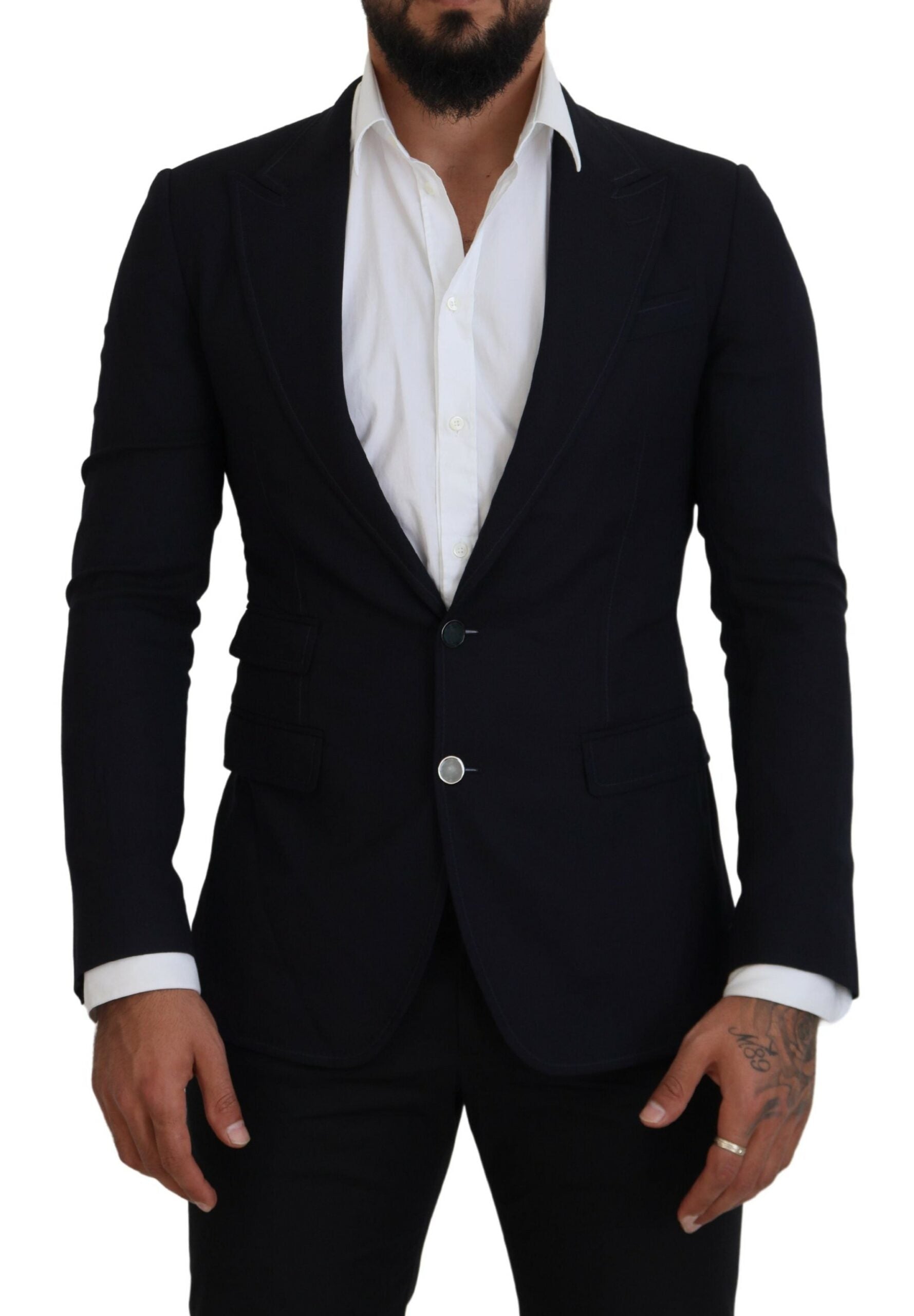 Blue Wool Formal Taormina Blazer - ventzia