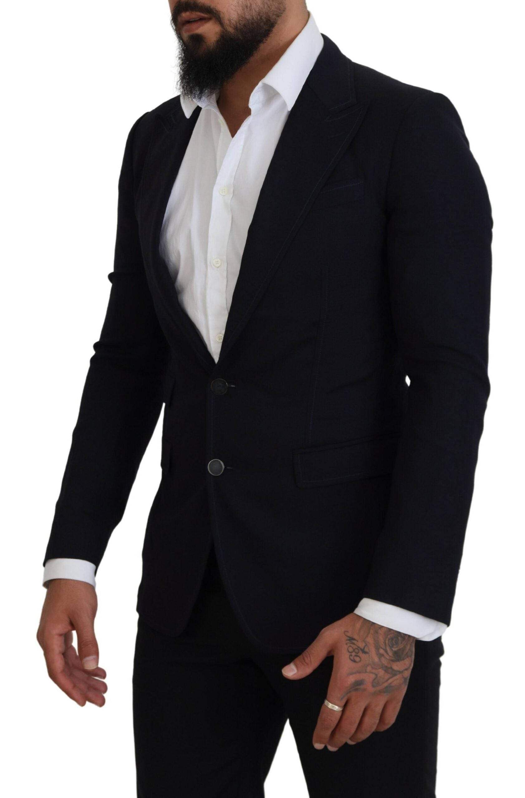 Blue Wool Formal Taormina Blazer - ventzia
