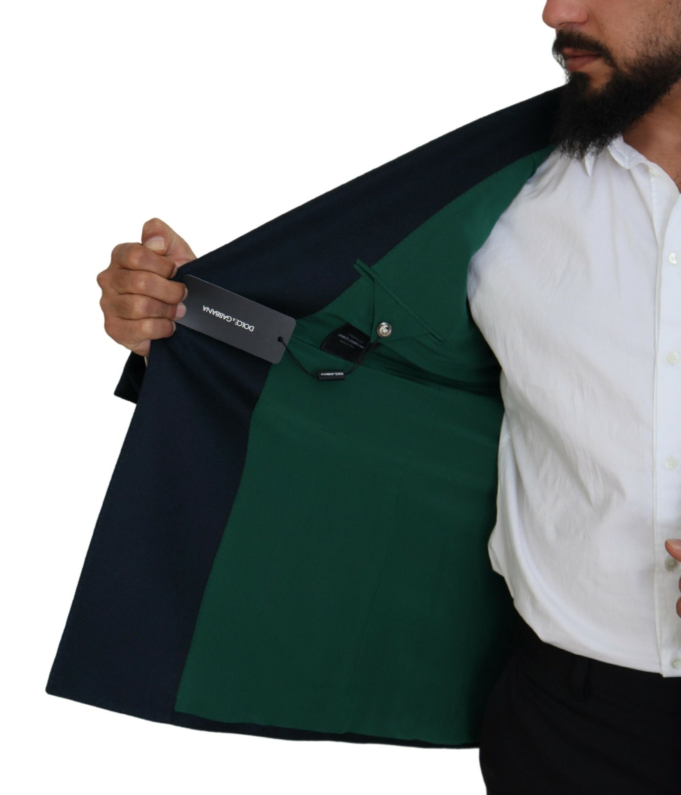 Blue Double Breasted Formal Coat Blazer - ventzia