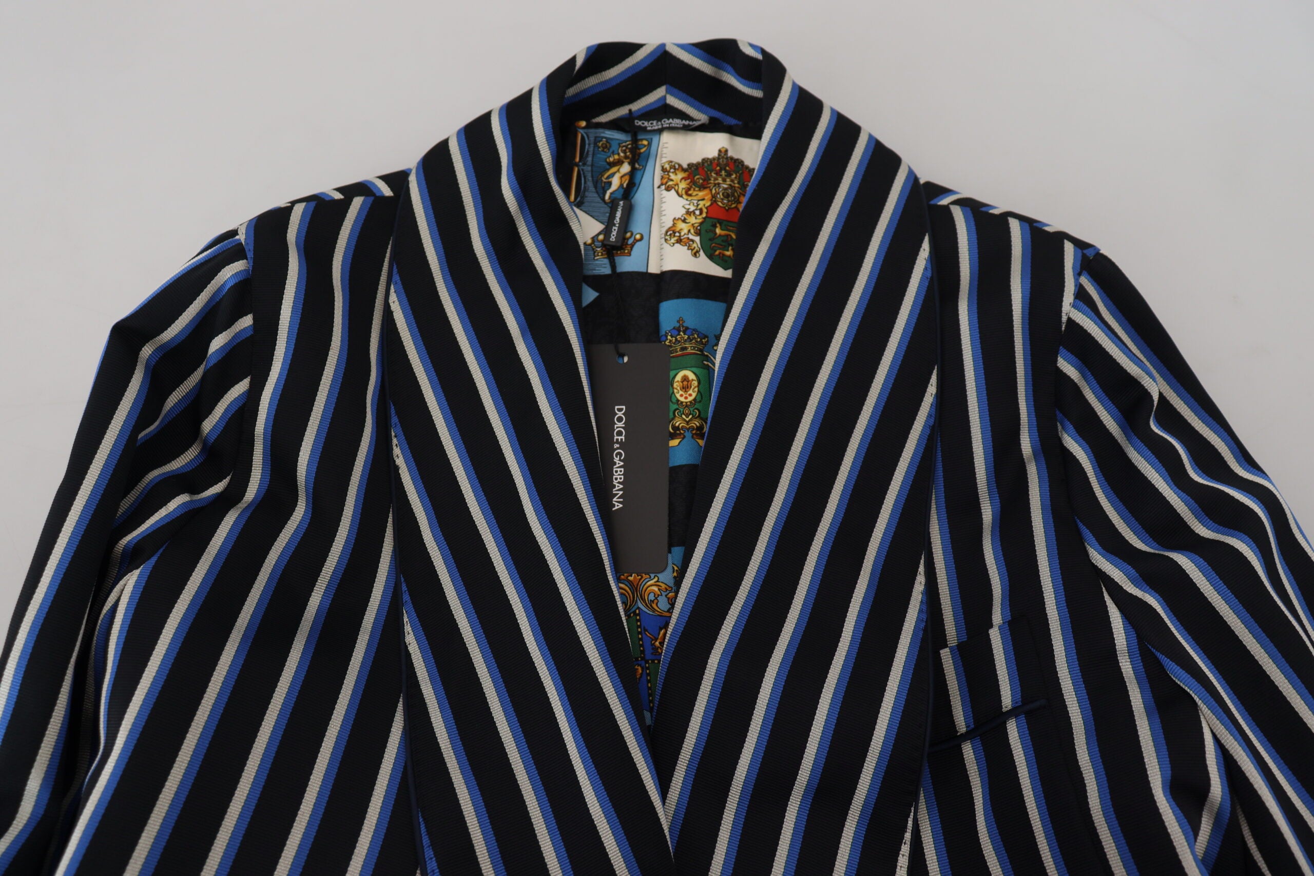 Black Blue Martini Printed Lining Robe - ventzia