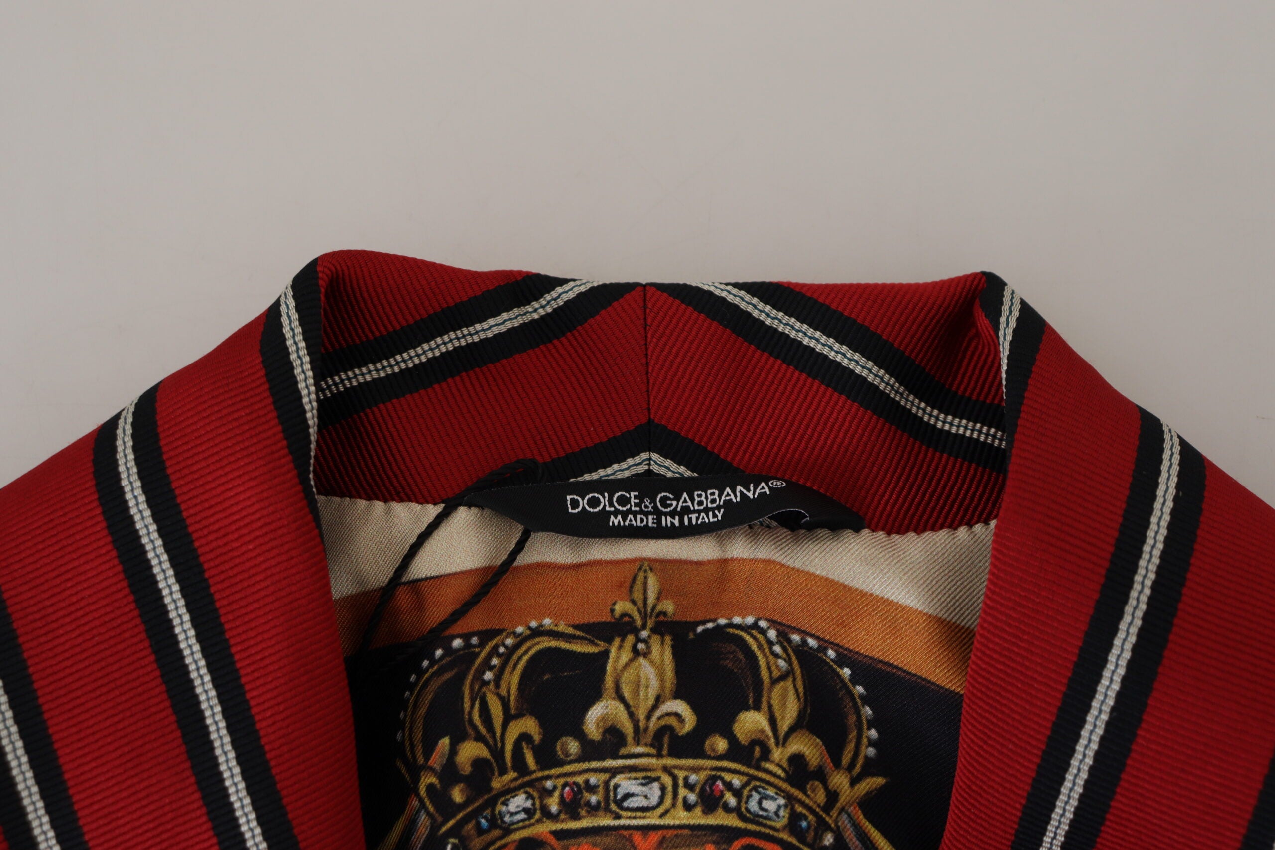 Red Striped Martini Printed Lining Robe - ventzia