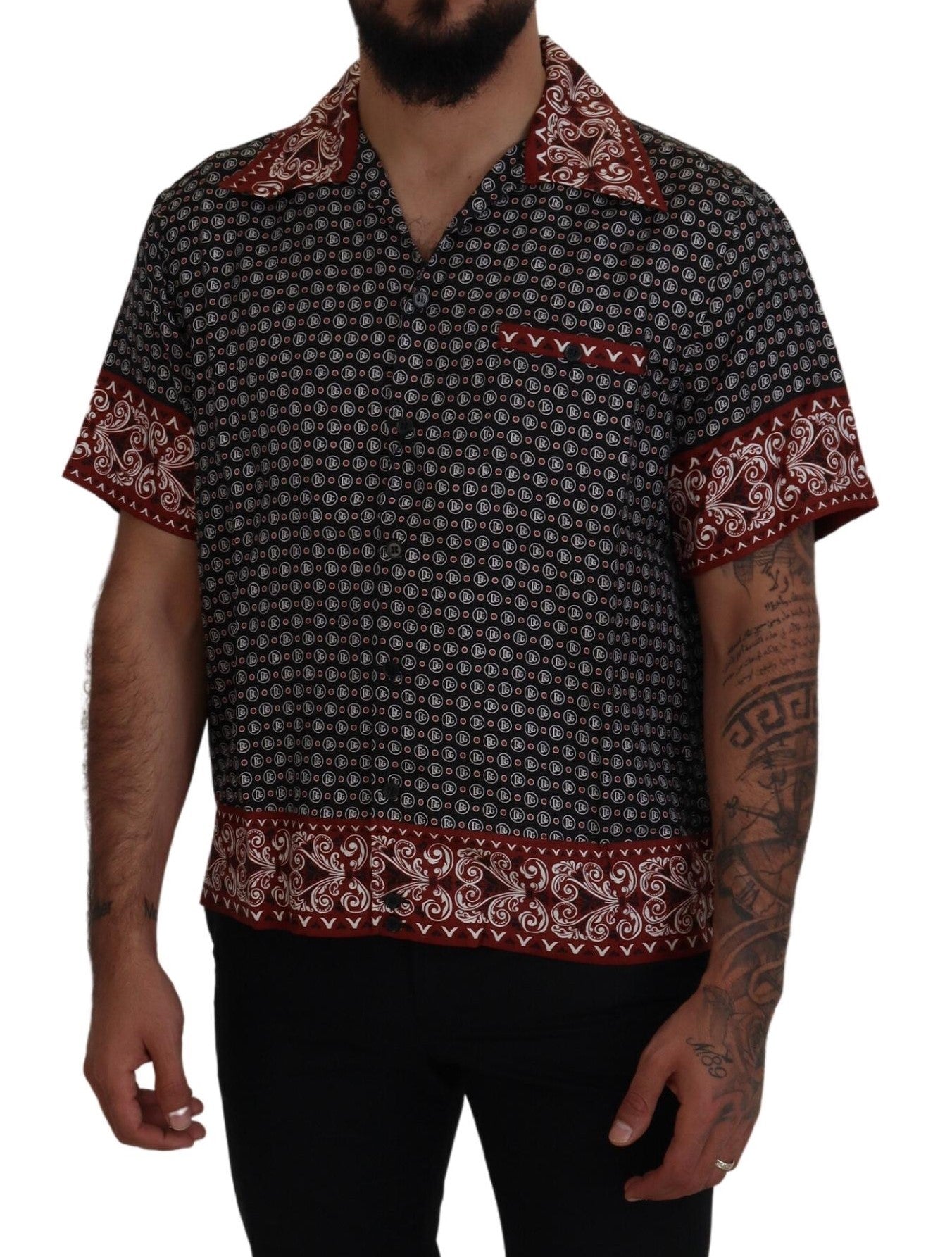 Multicolor Patterned Silk Casual Shirt - ventzia