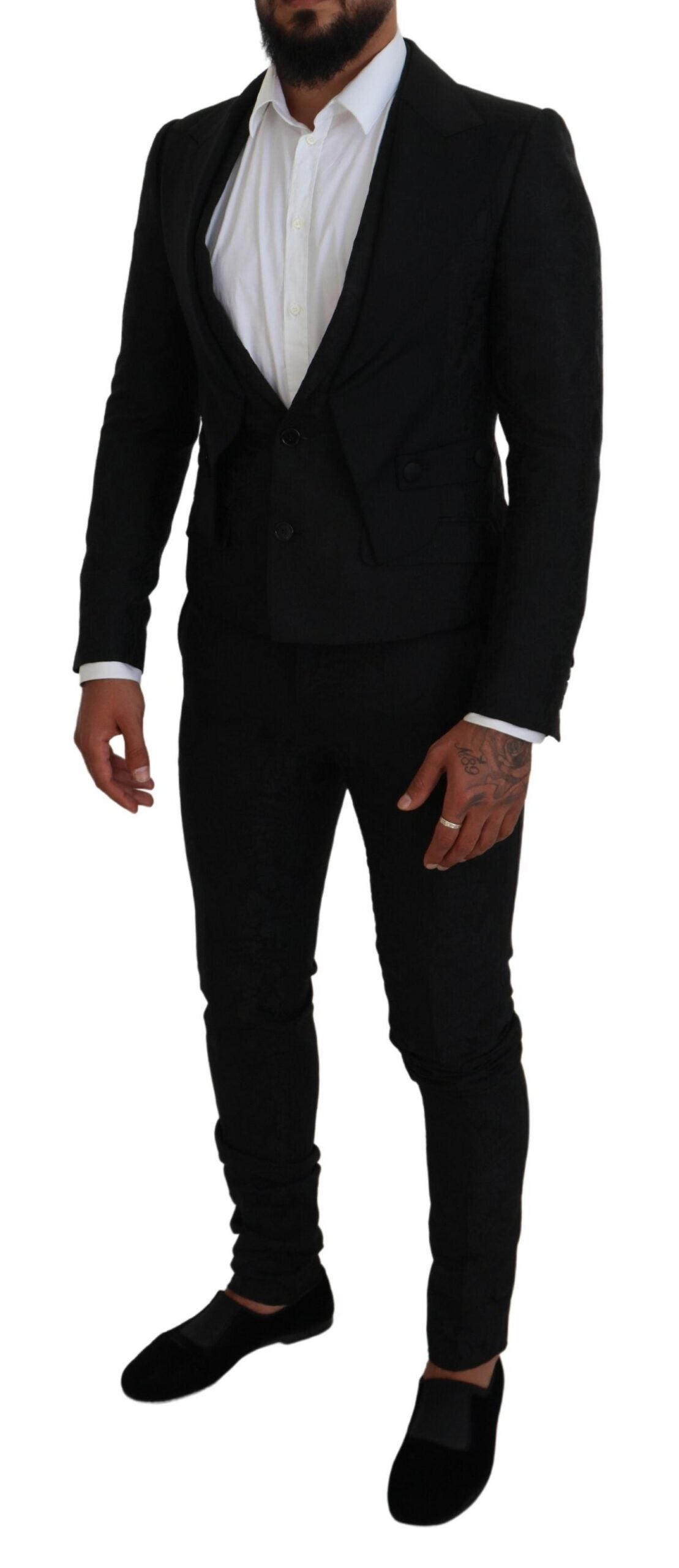 Black Polyester Men 2 Piece MARTINI Suit - ventzia