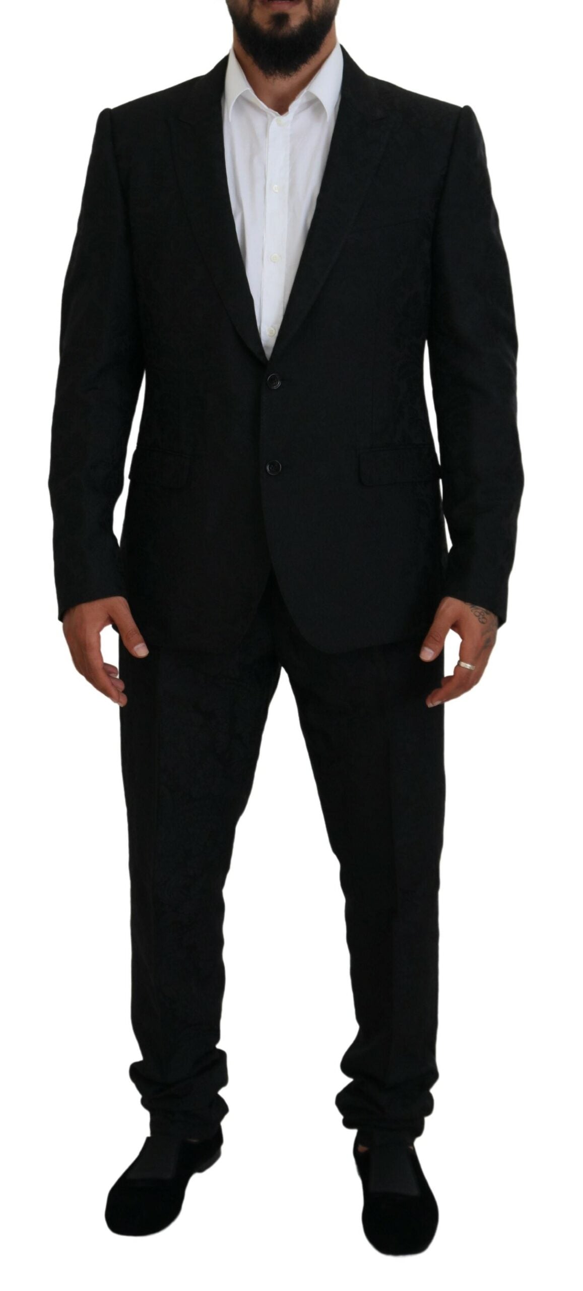 Black Single Breasted 2 Piece MARTINI Suit - ventzia