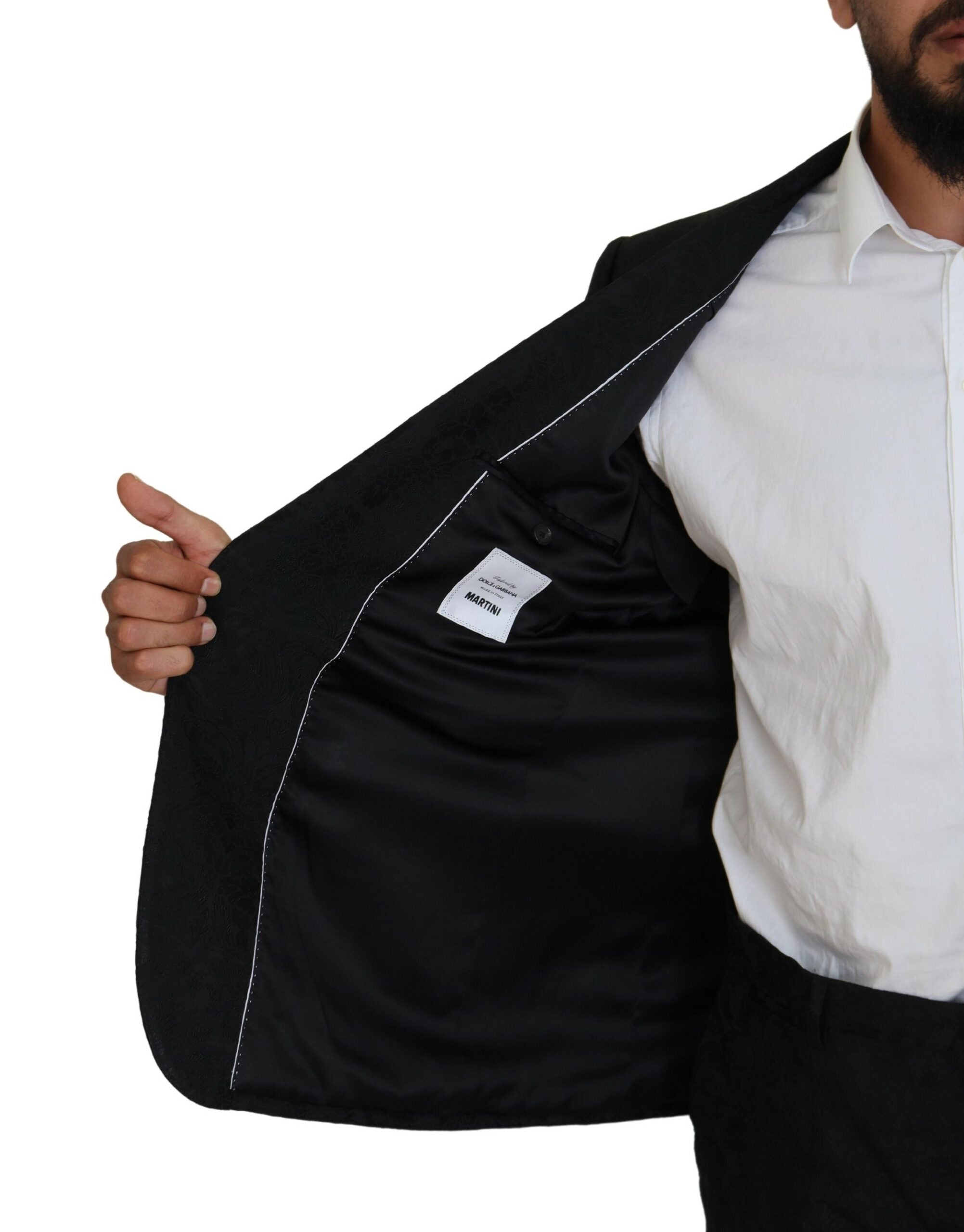 Black Single Breasted 2 Piece MARTINI Suit - ventzia
