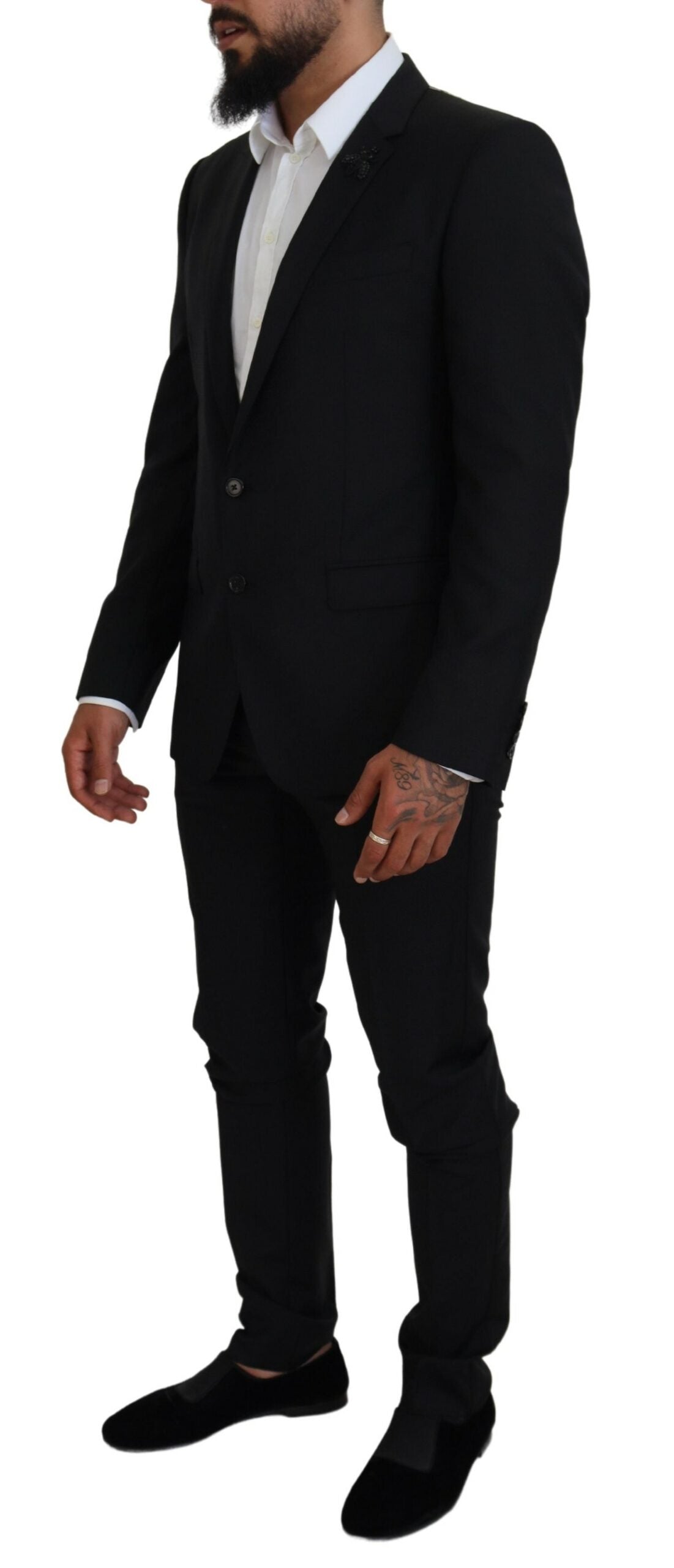 Black Single Breasted 2 Piece MARTINI Suit - ventzia