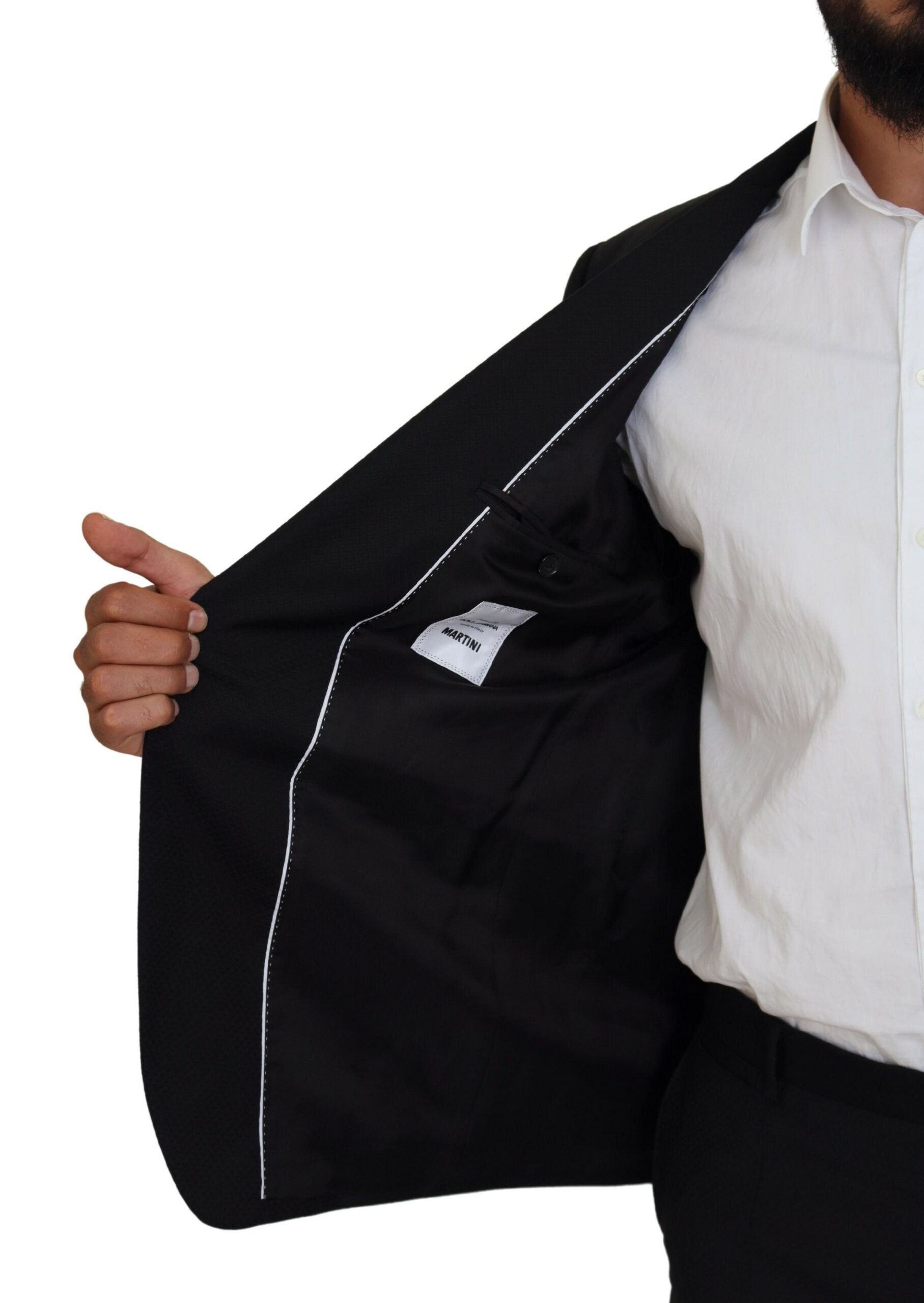 Black Single Breasted 2 Piece MARTINI Suit - ventzia