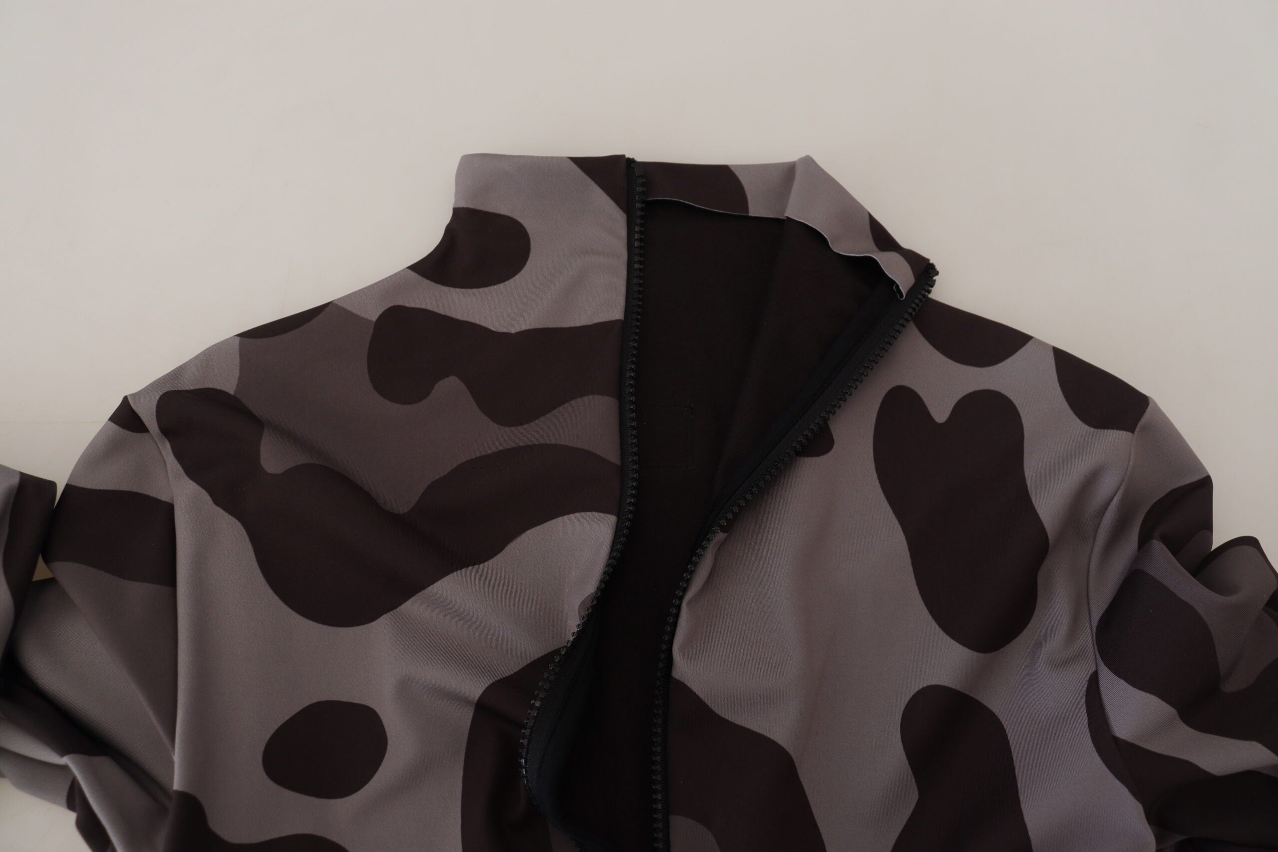 Gray Patterned Polyester Wetsuit Swimwear - ventzia