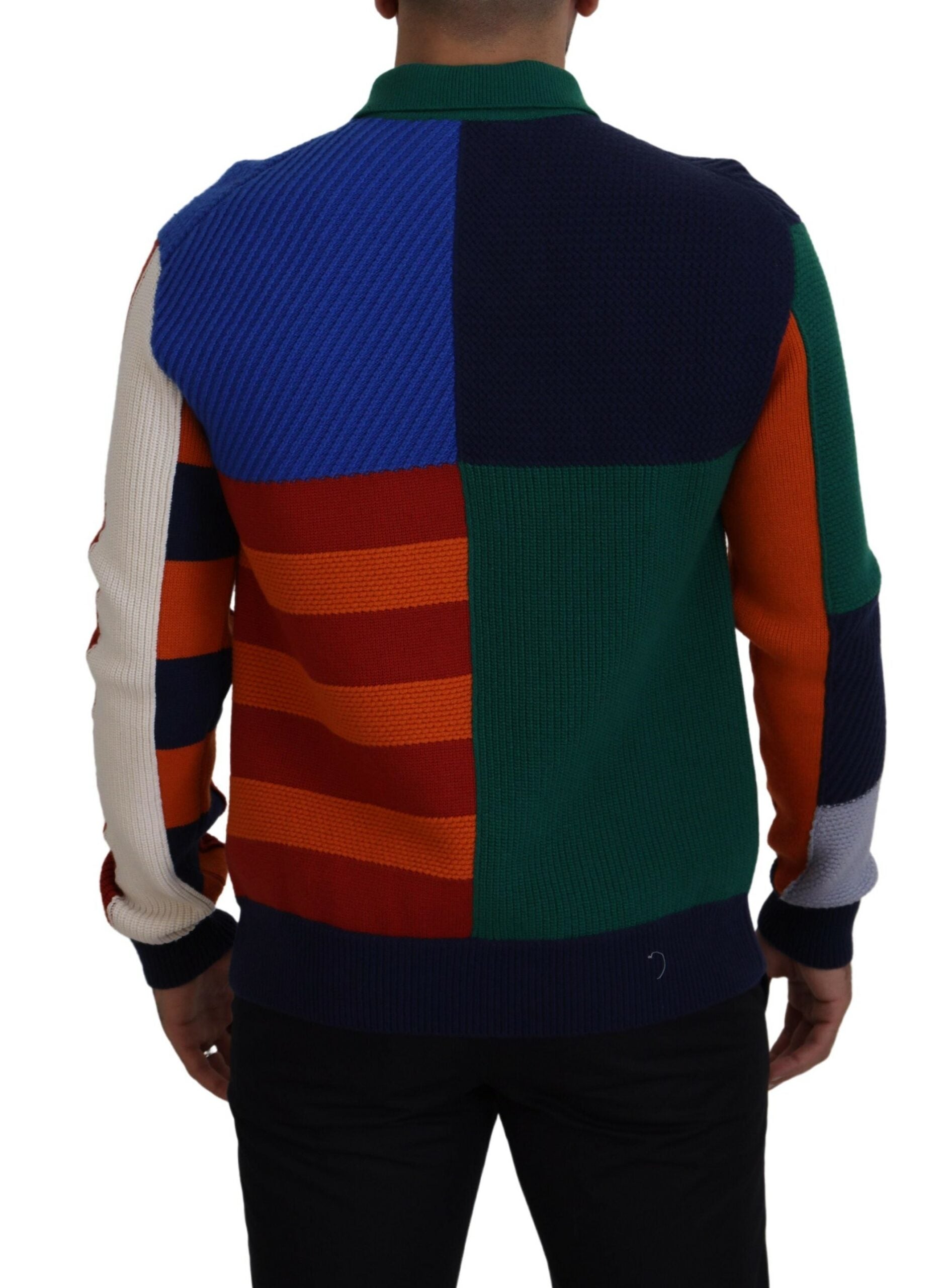 Multicolor Stripes Wool Pullover Sweater - ventzia