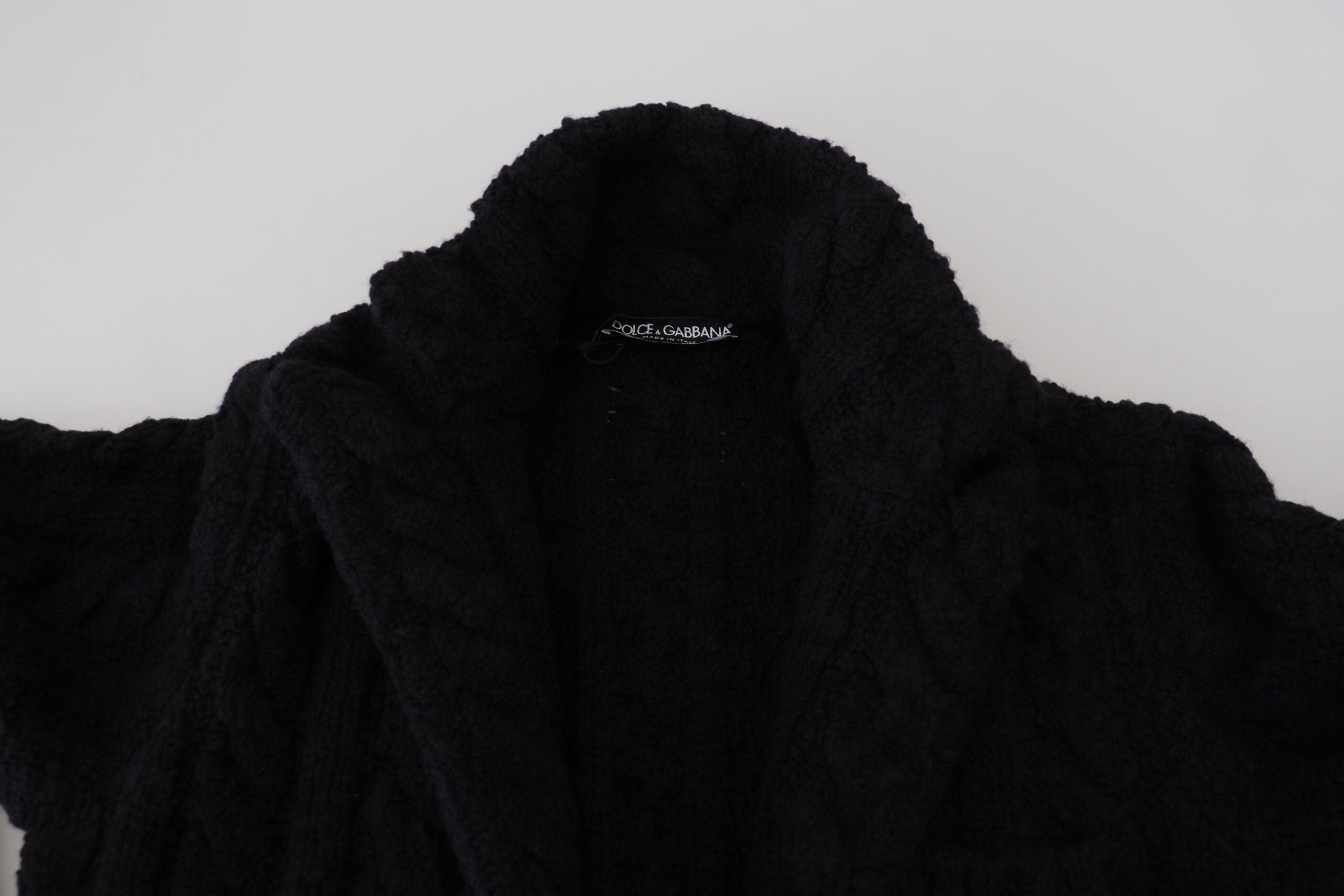 Black Wool Knit Button Cardigan Sweater - ventzia